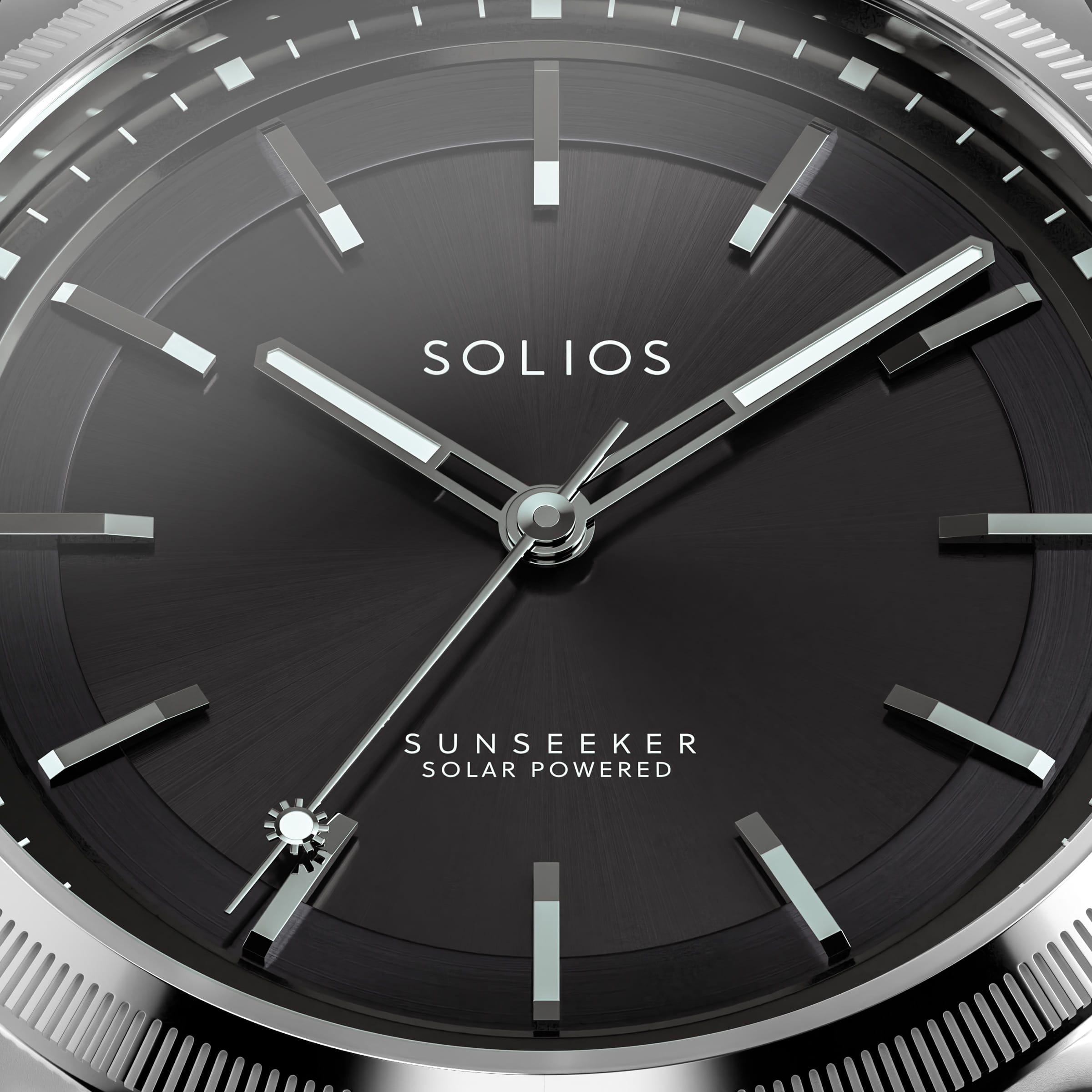The Sunseeker | Black Dial - Silver Case - 40mm
