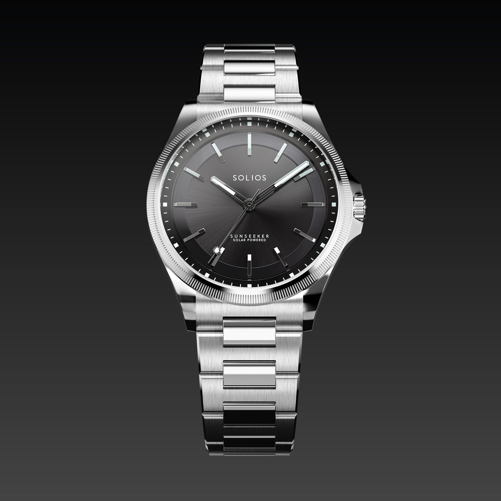 The Sunseeker | Black Dial - Silver Case - 40mm