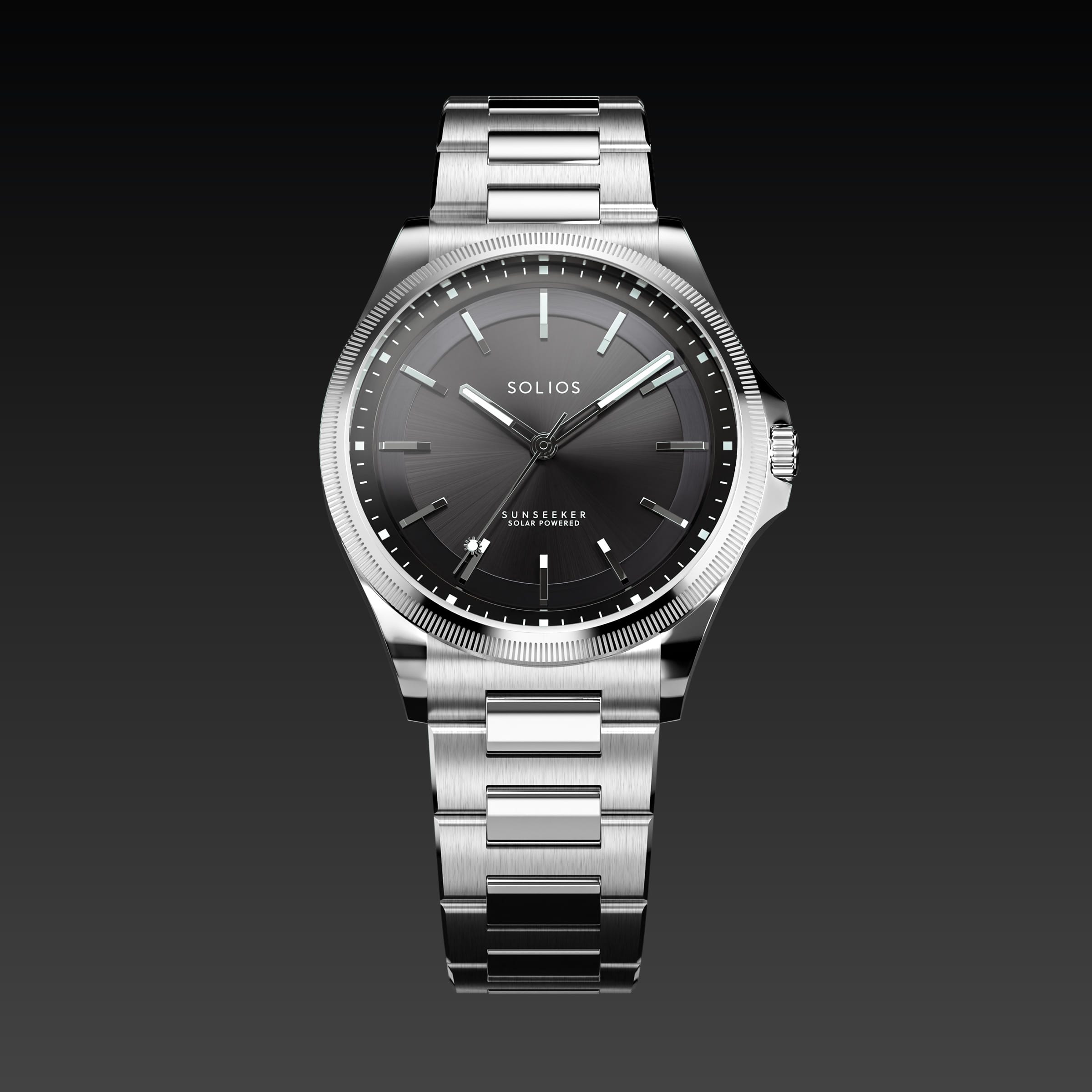The Sunseeker | Black Dial - Silver Case - 40mm