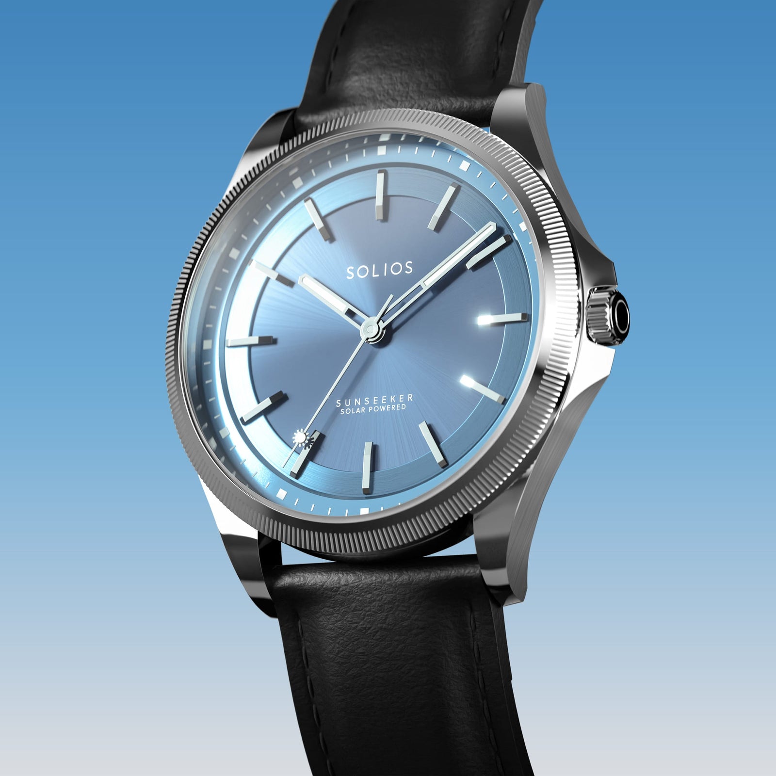 The Sunseeker | Blue Dial - Silver Case - 40mm