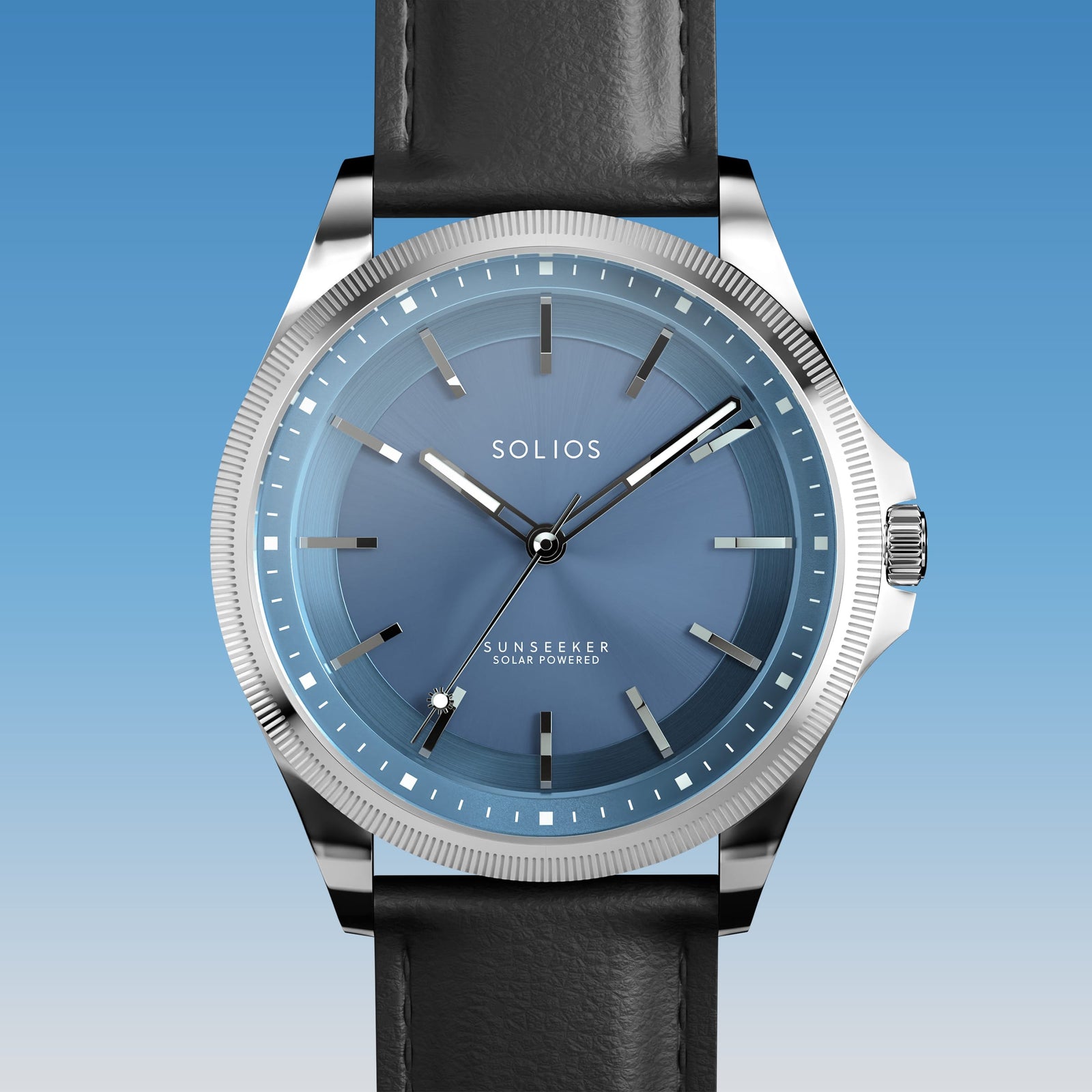 The Sunseeker | Blue Dial - Silver Case - 40mm