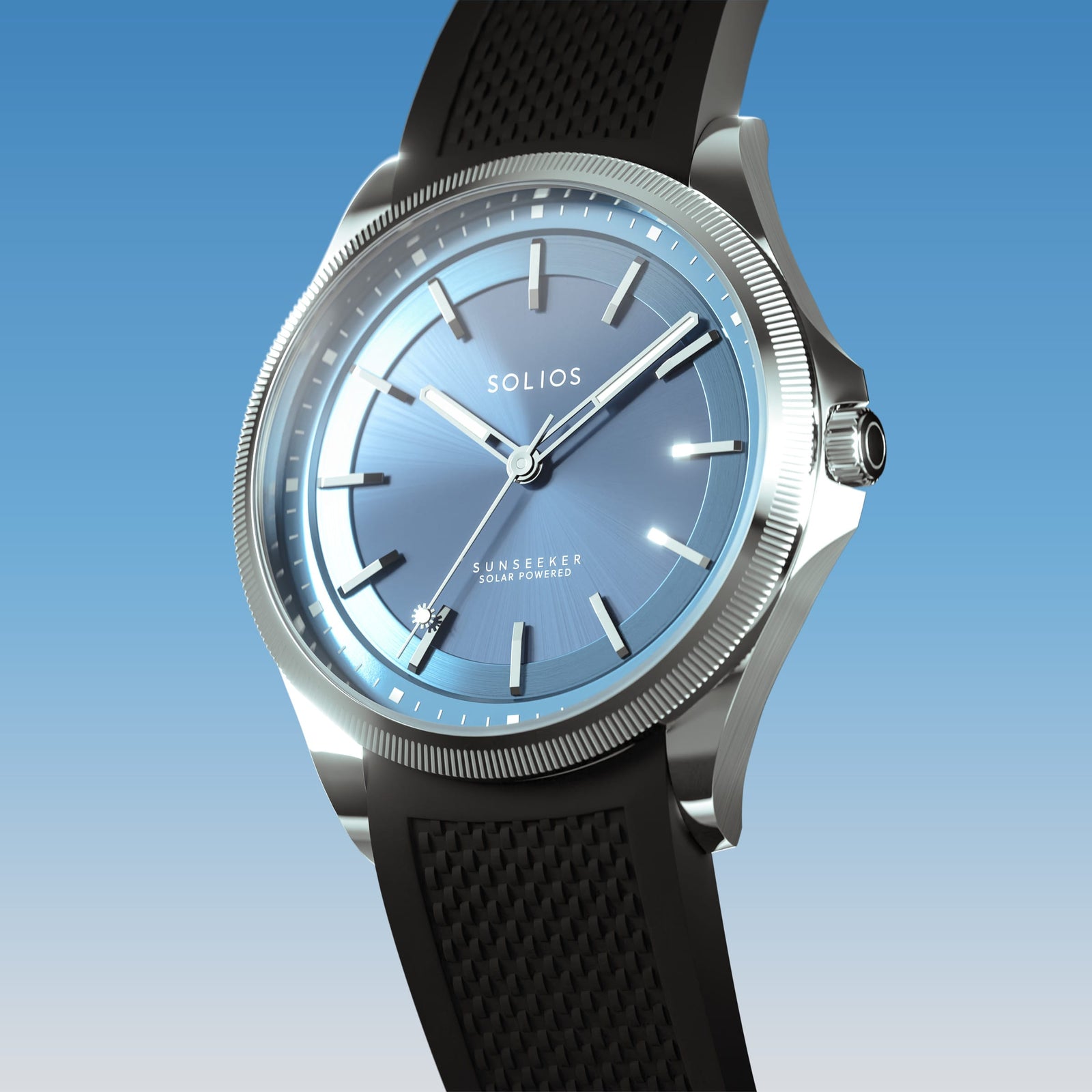 The Sunseeker | Blue Dial - Silver Case - 40mm