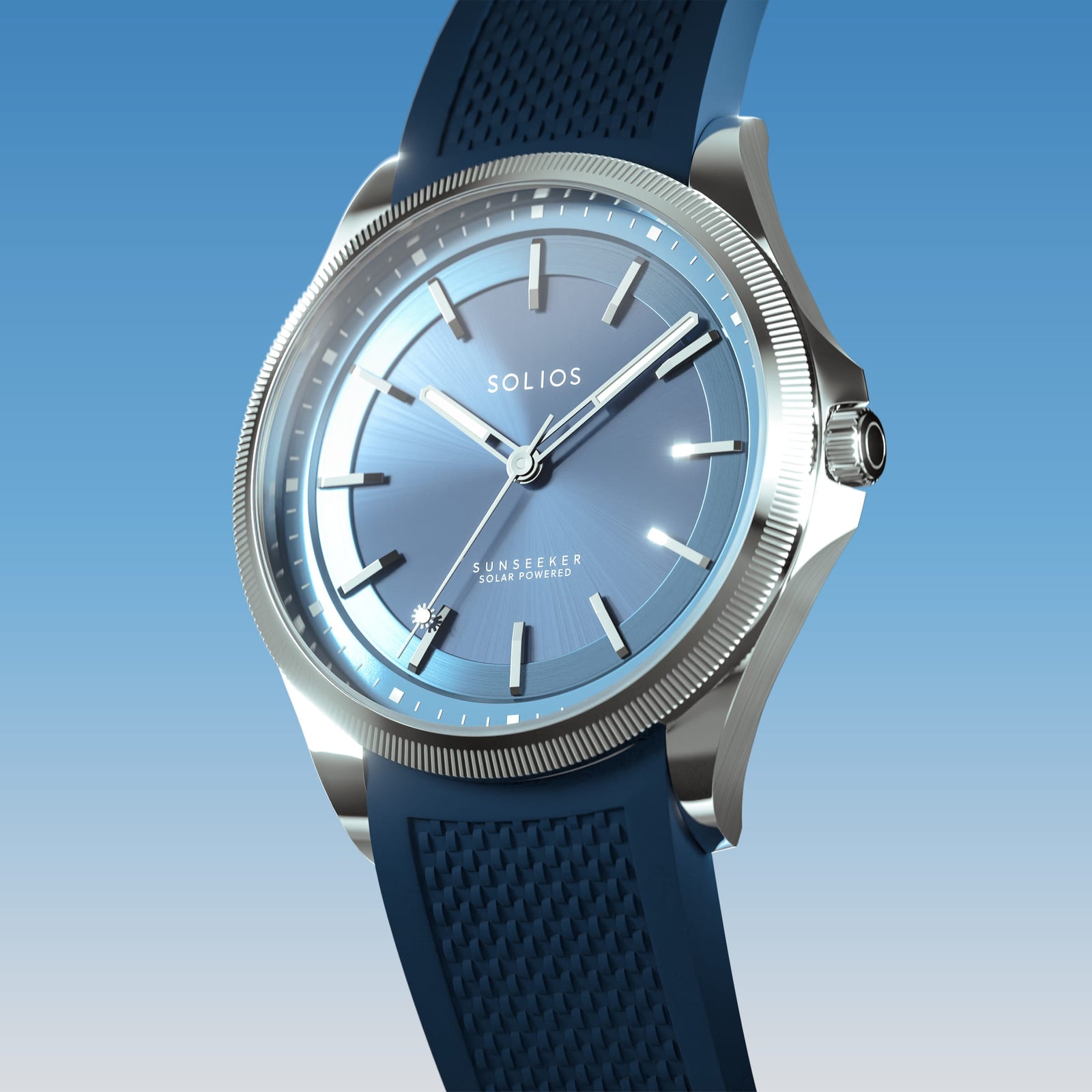 The Sunseeker | Blue Dial - Silver Case - 40mm