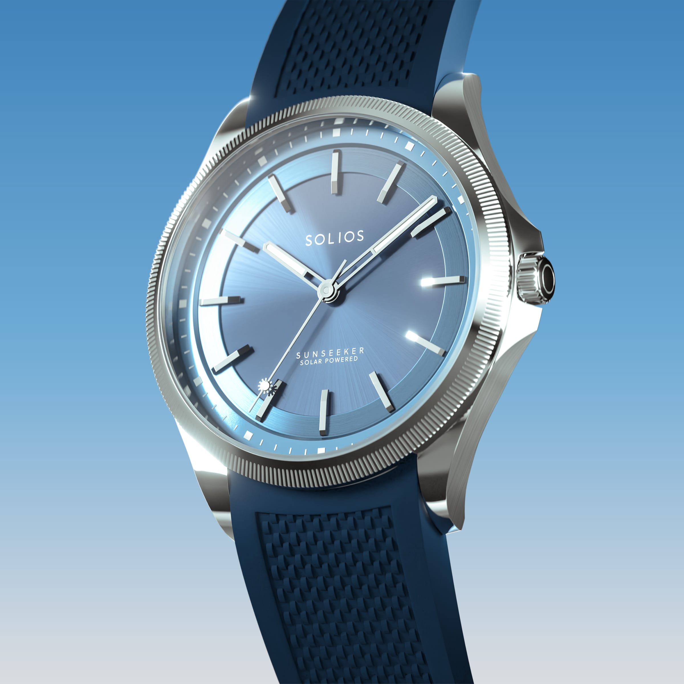 The Sunseeker | Blue Dial - Silver Case - 40mm