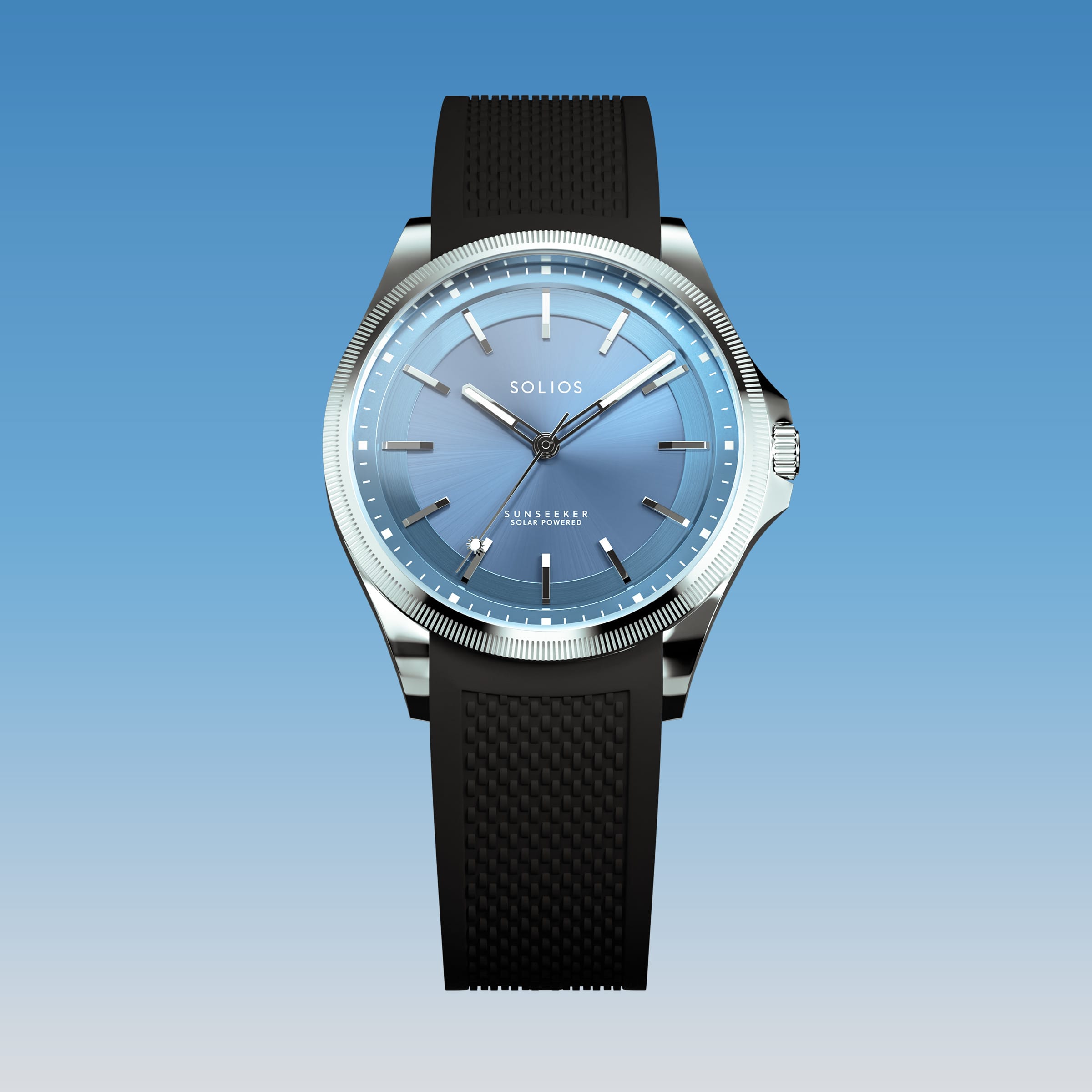 The Sunseeker | Blue Dial - Silver Case - 40mm