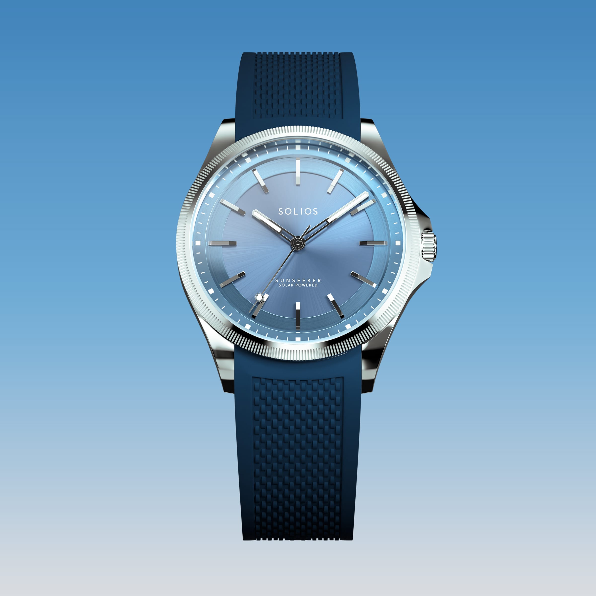 The Sunseeker | Blue Dial - Silver Case - 40mm