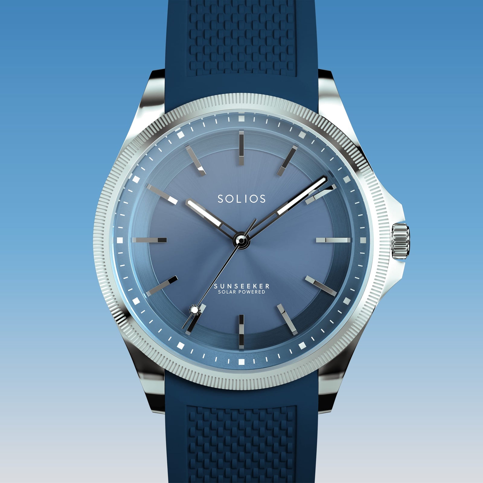 The Sunseeker | Blue Dial - Silver Case - 40mm