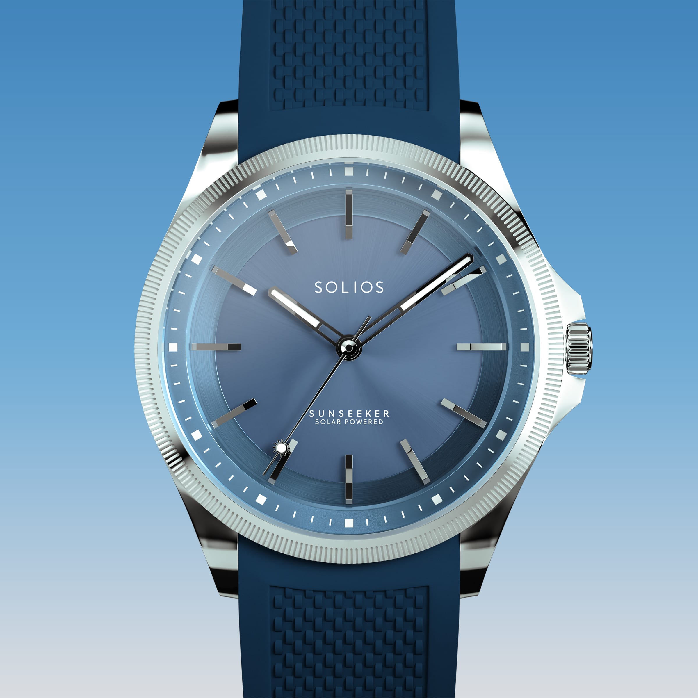 The Sunseeker | Blue Dial - Silver Case - 40mm