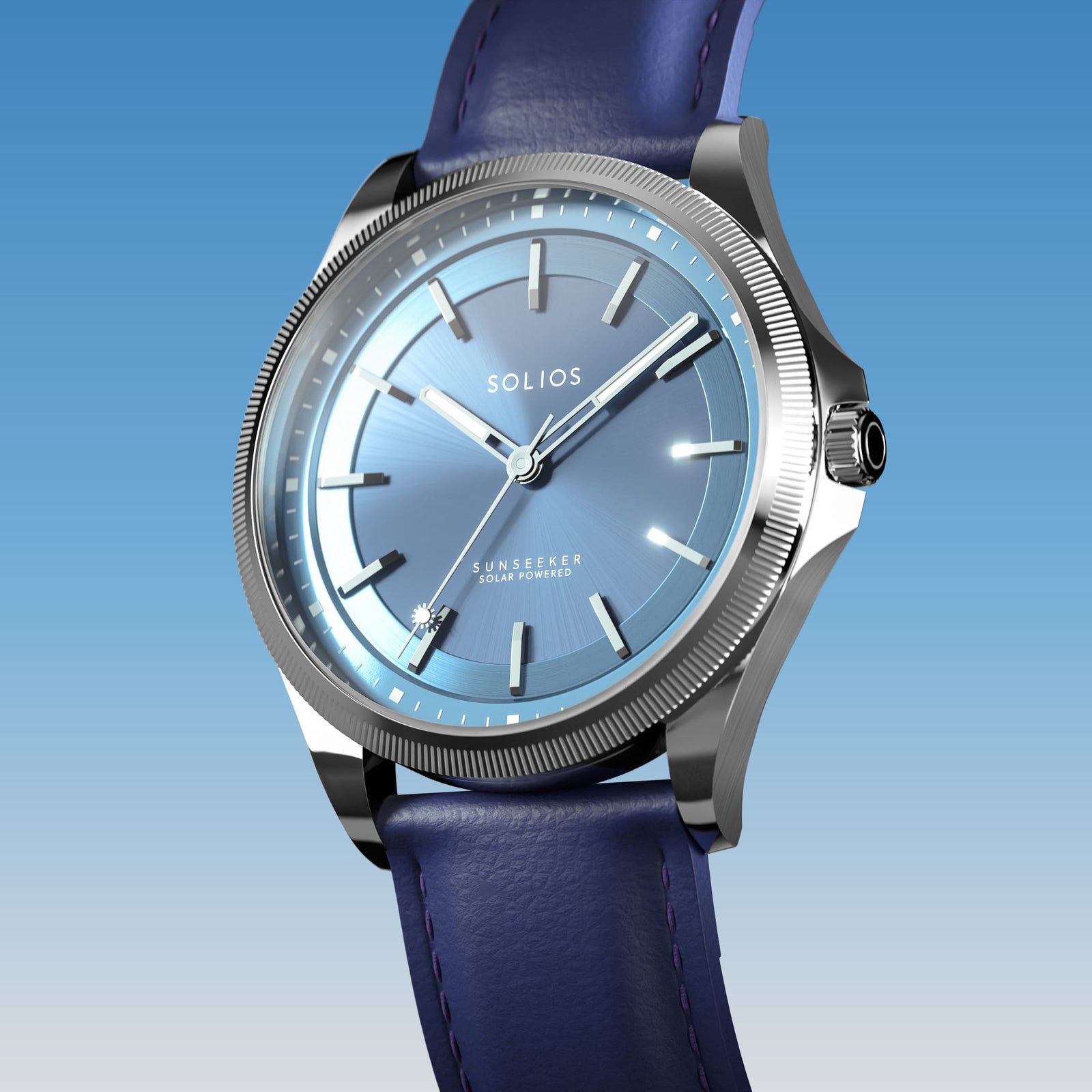 The Sunseeker | Blue Dial - Silver Case - 40mm