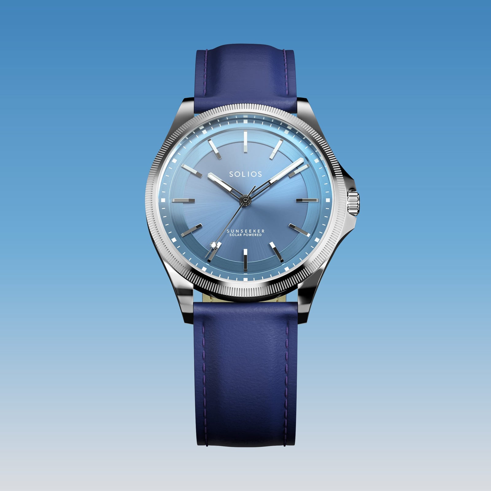 The Sunseeker | Blue Dial - Silver Case - 40mm