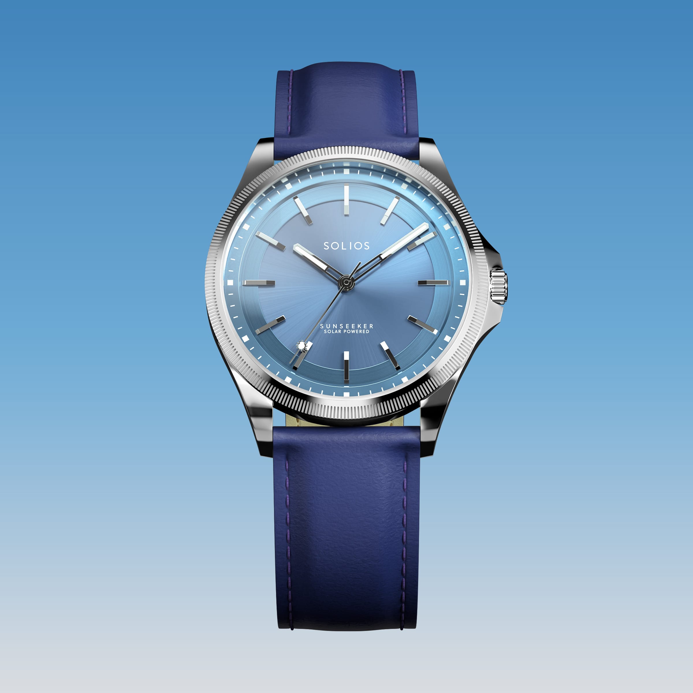 The Sunseeker | Blue Dial - Silver Case - 40mm