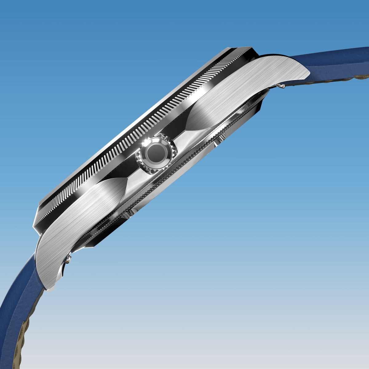 La Sunseeker | Cadran Bleu - Boîtier Argent - 40mm