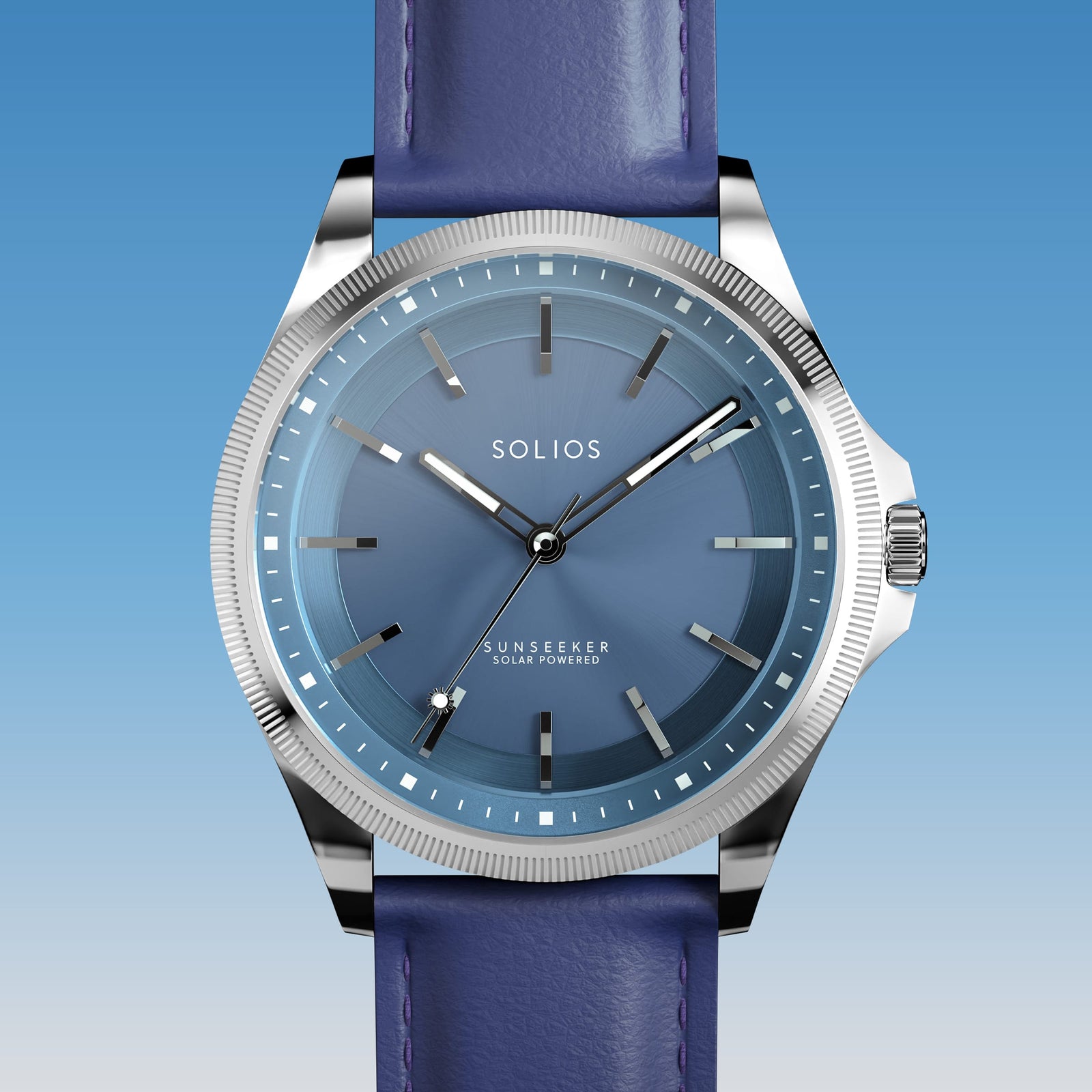 The Sunseeker | Blue Dial - Silver Case - 40mm