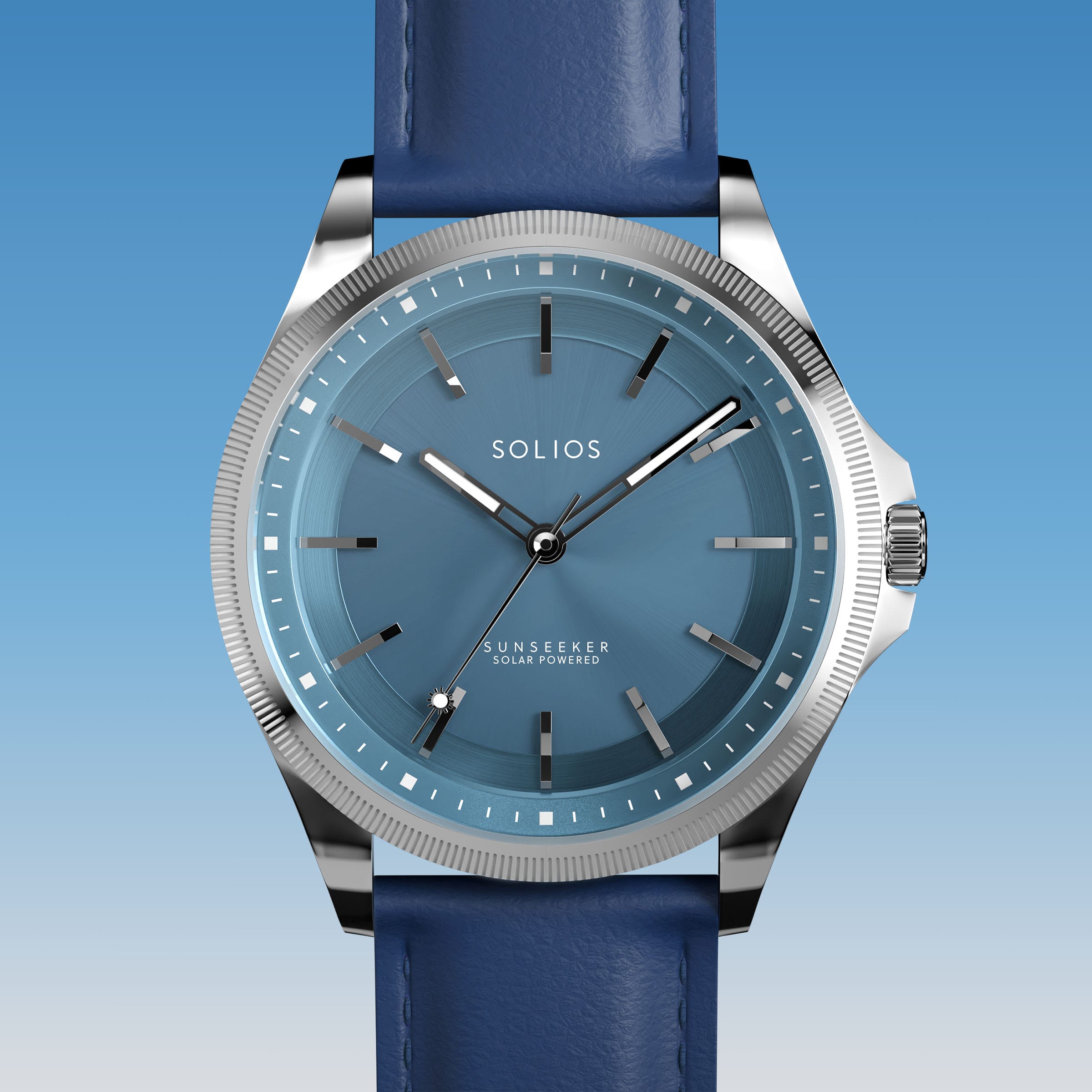 La Sunseeker | Cadran Bleu - Boîtier Argent - 40mm