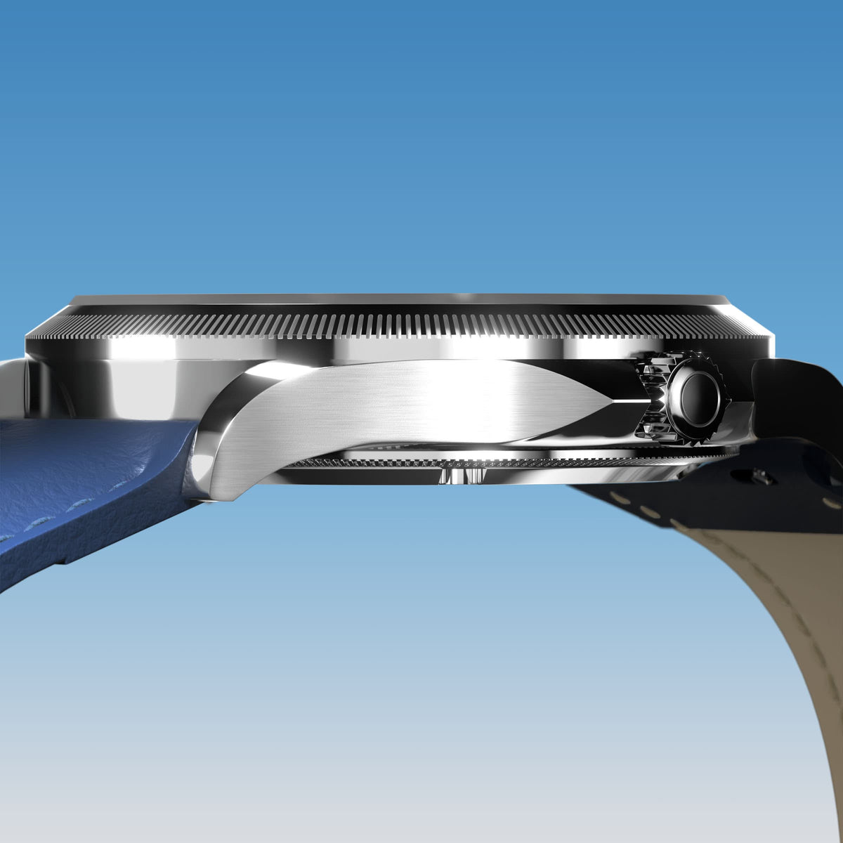 La Sunseeker | Cadran Bleu - Boîtier Argent - 40mm