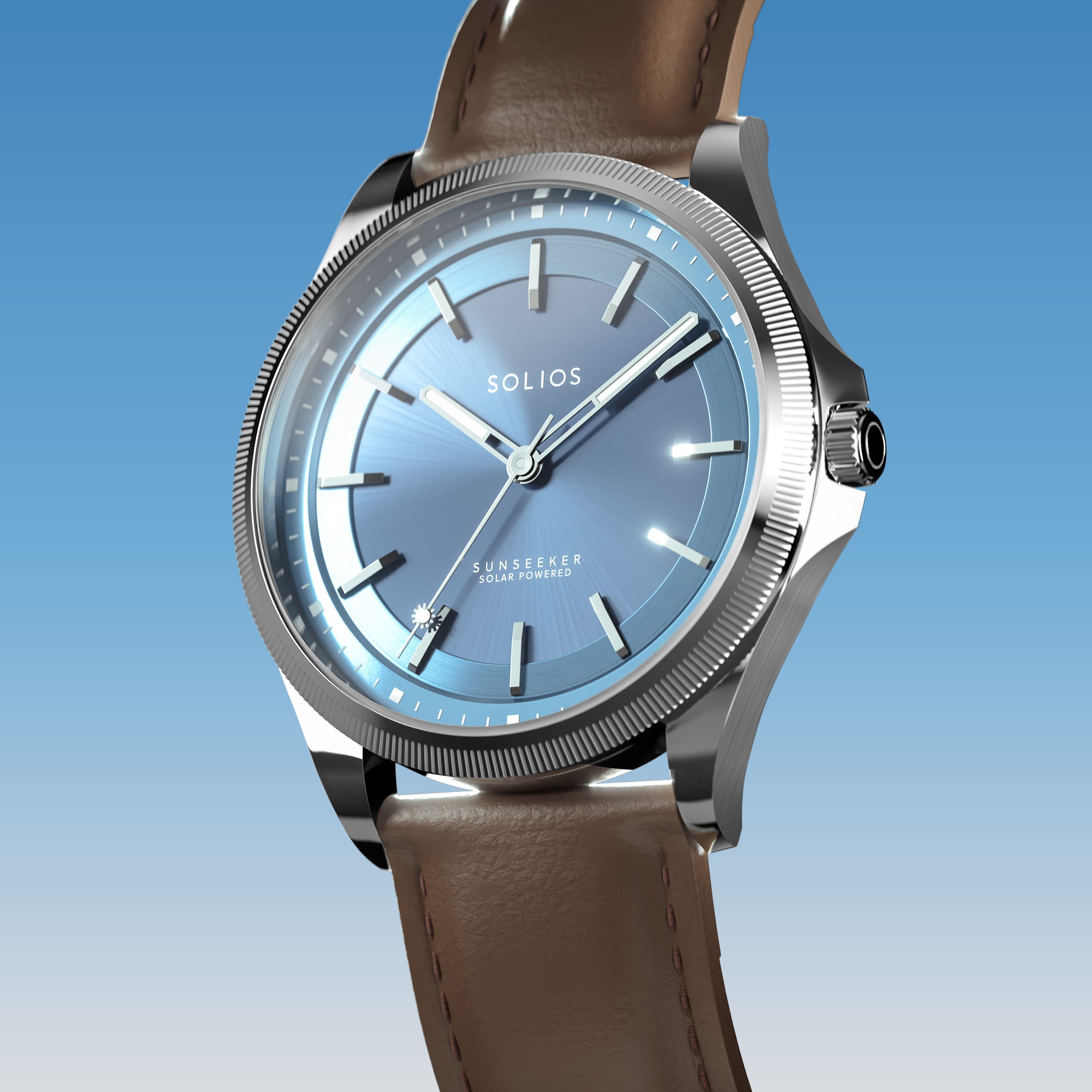 The Sunseeker | Blue Dial - Silver Case - 40mm