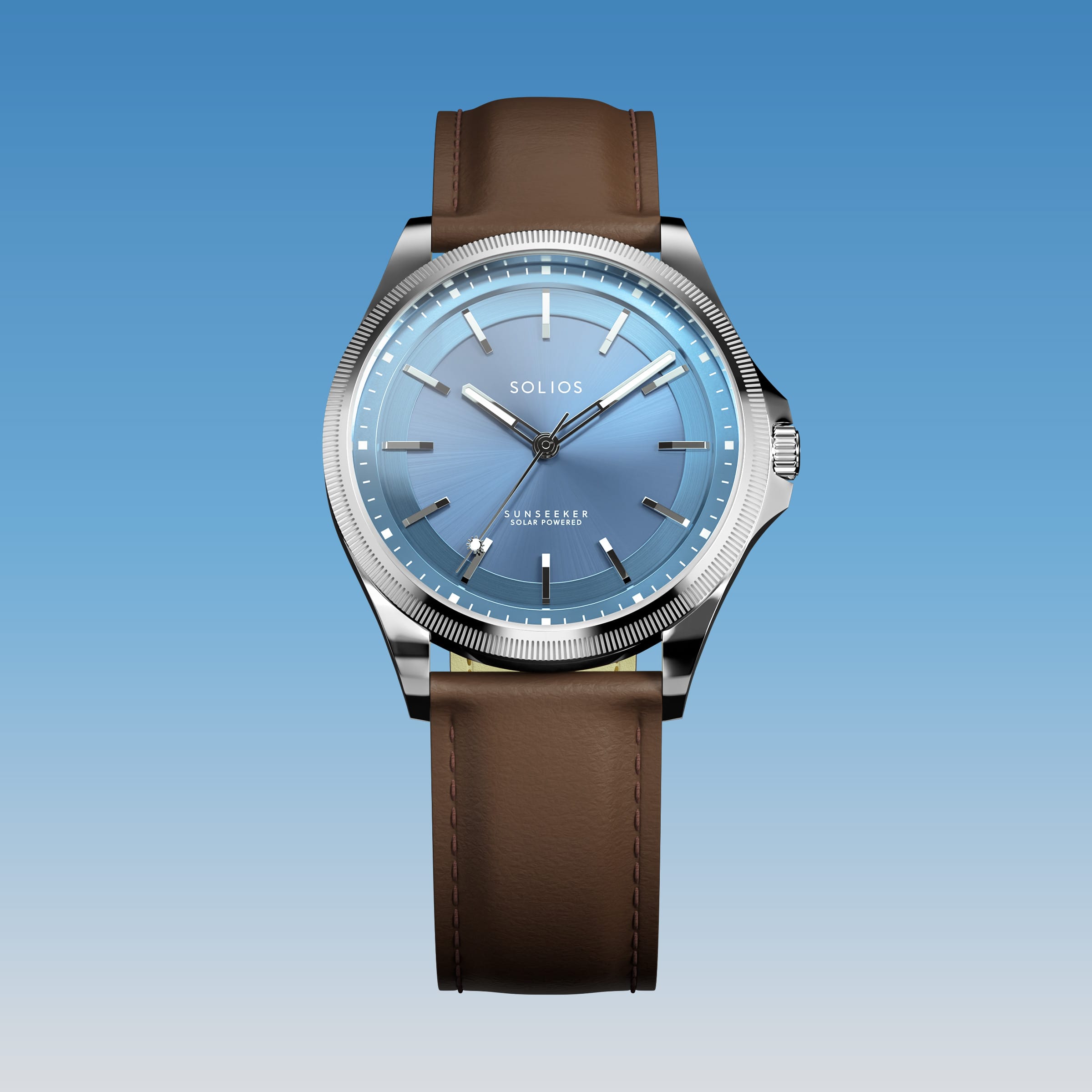 The Sunseeker | Blue Dial - Silver Case - 40mm