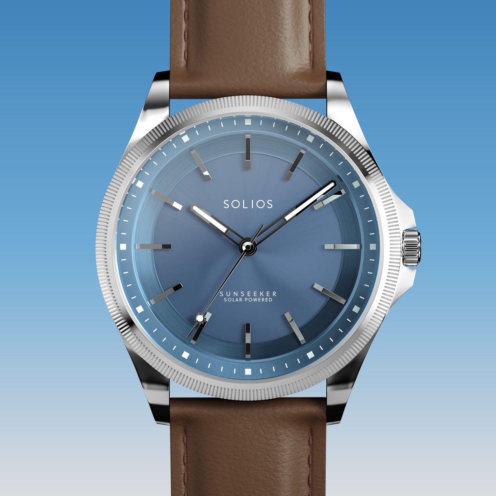 The Sunseeker | Blue Dial - Silver Case - 40mm