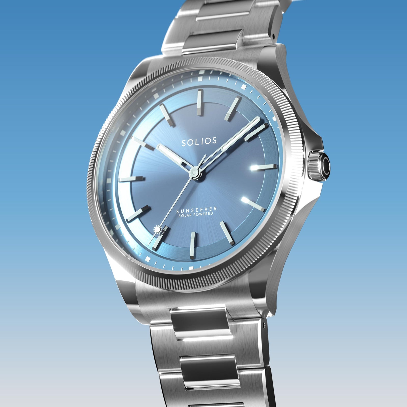 The Sunseeker | Blue Dial - Silver Case - 40mm