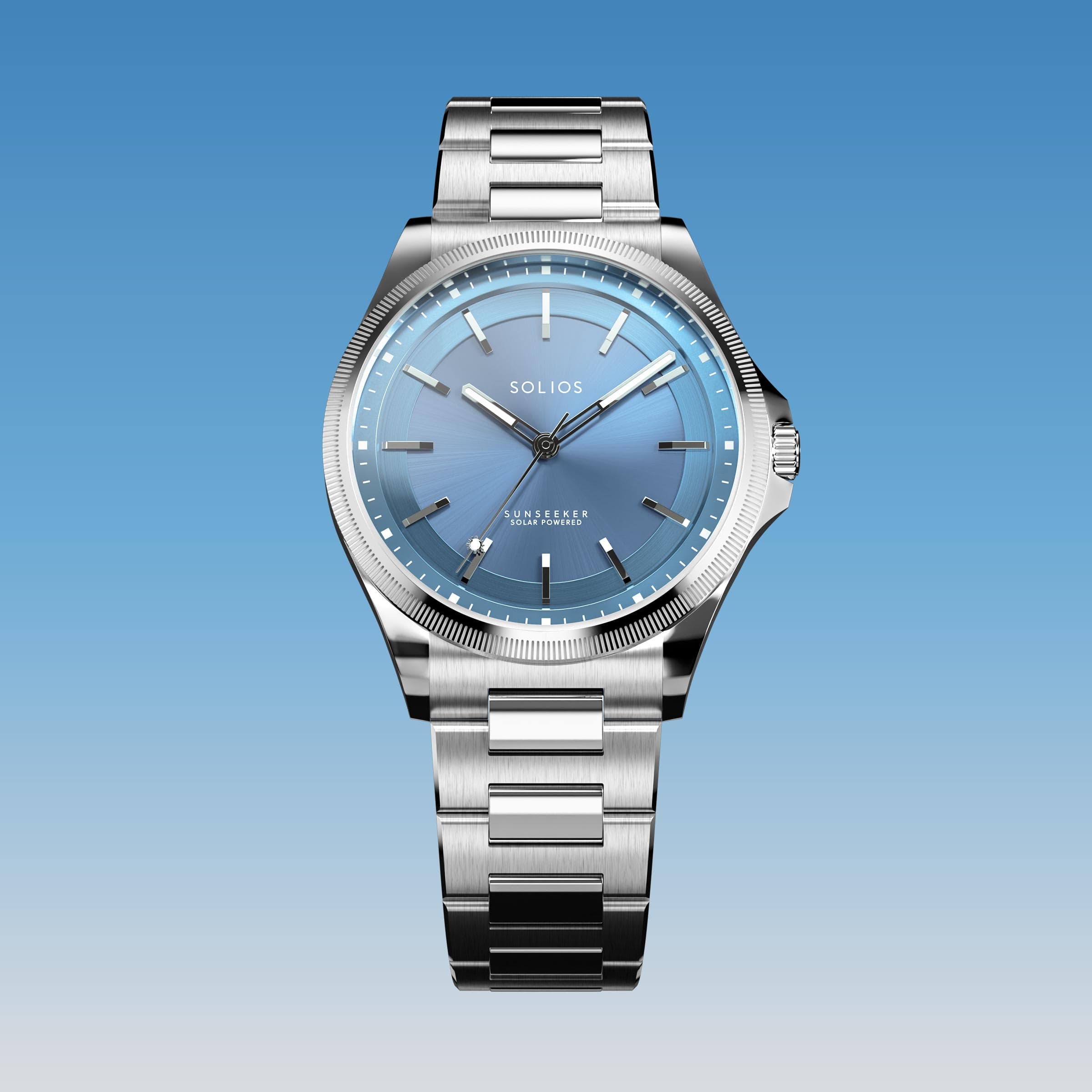 The Sunseeker | Blue Dial - Silver Case - 40mm