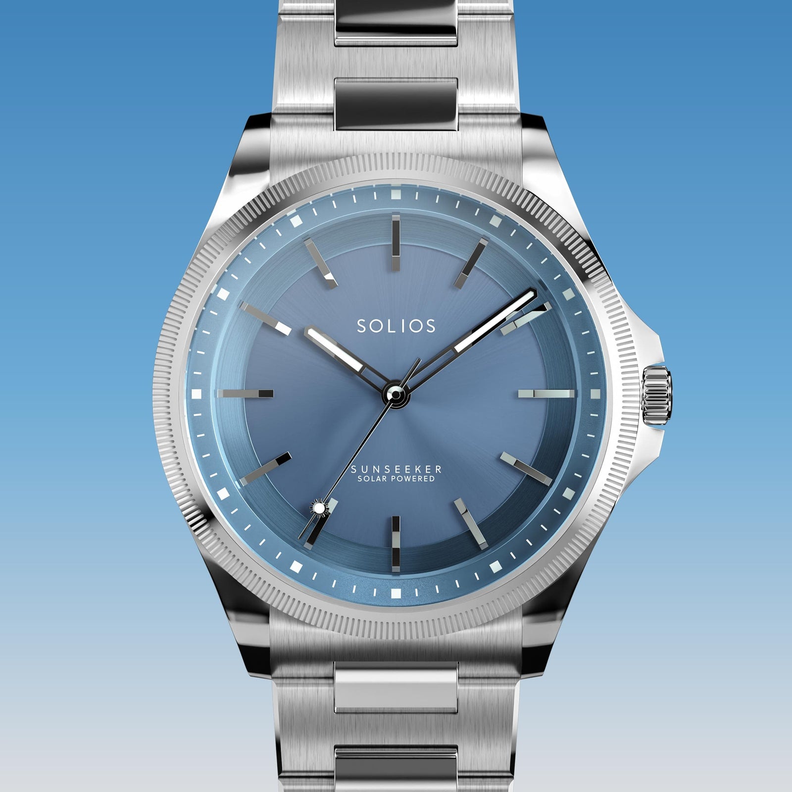 The Sunseeker | Blue Dial - Silver Case - 40mm