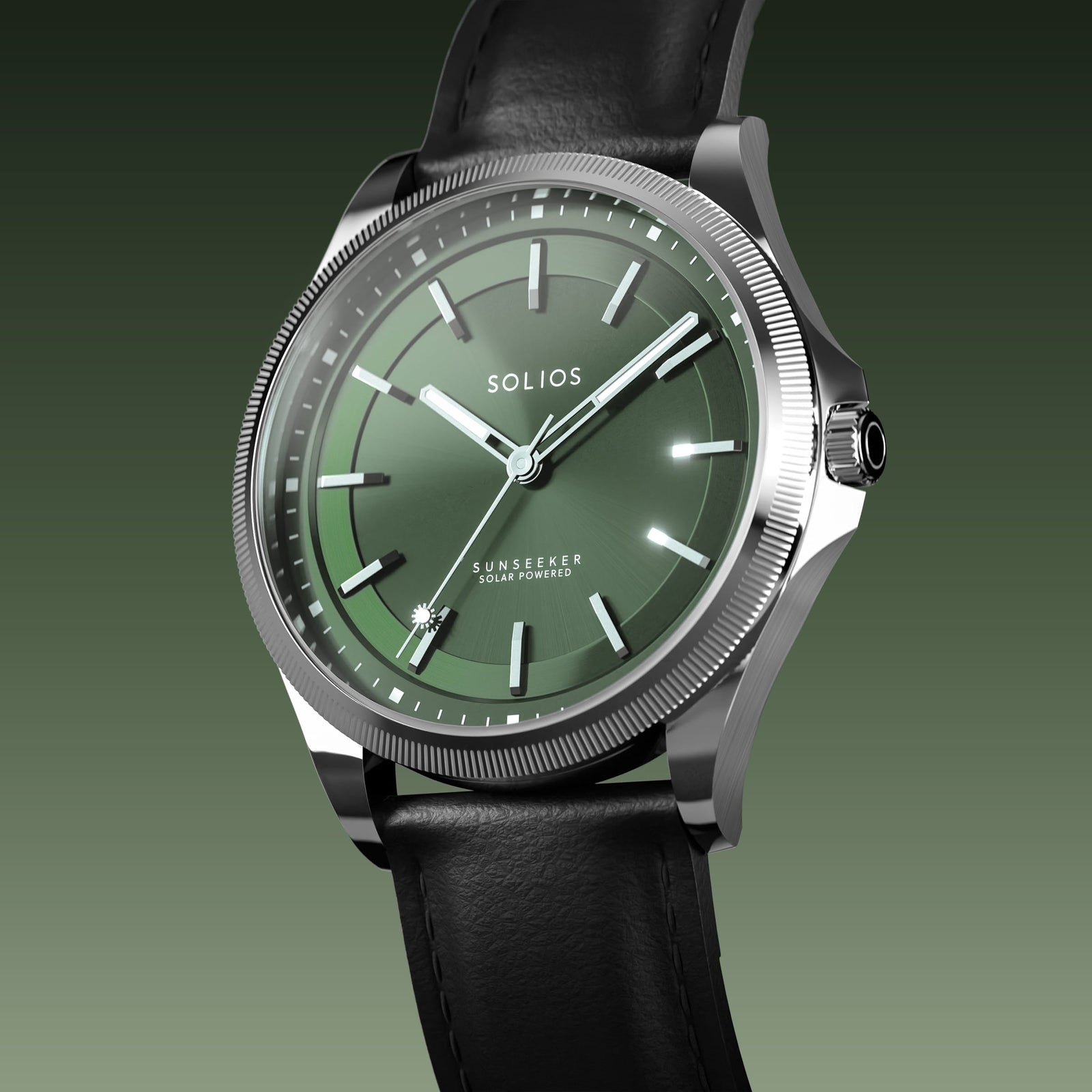 The Sunseeker | Green Dial - Silver Case - 40mm