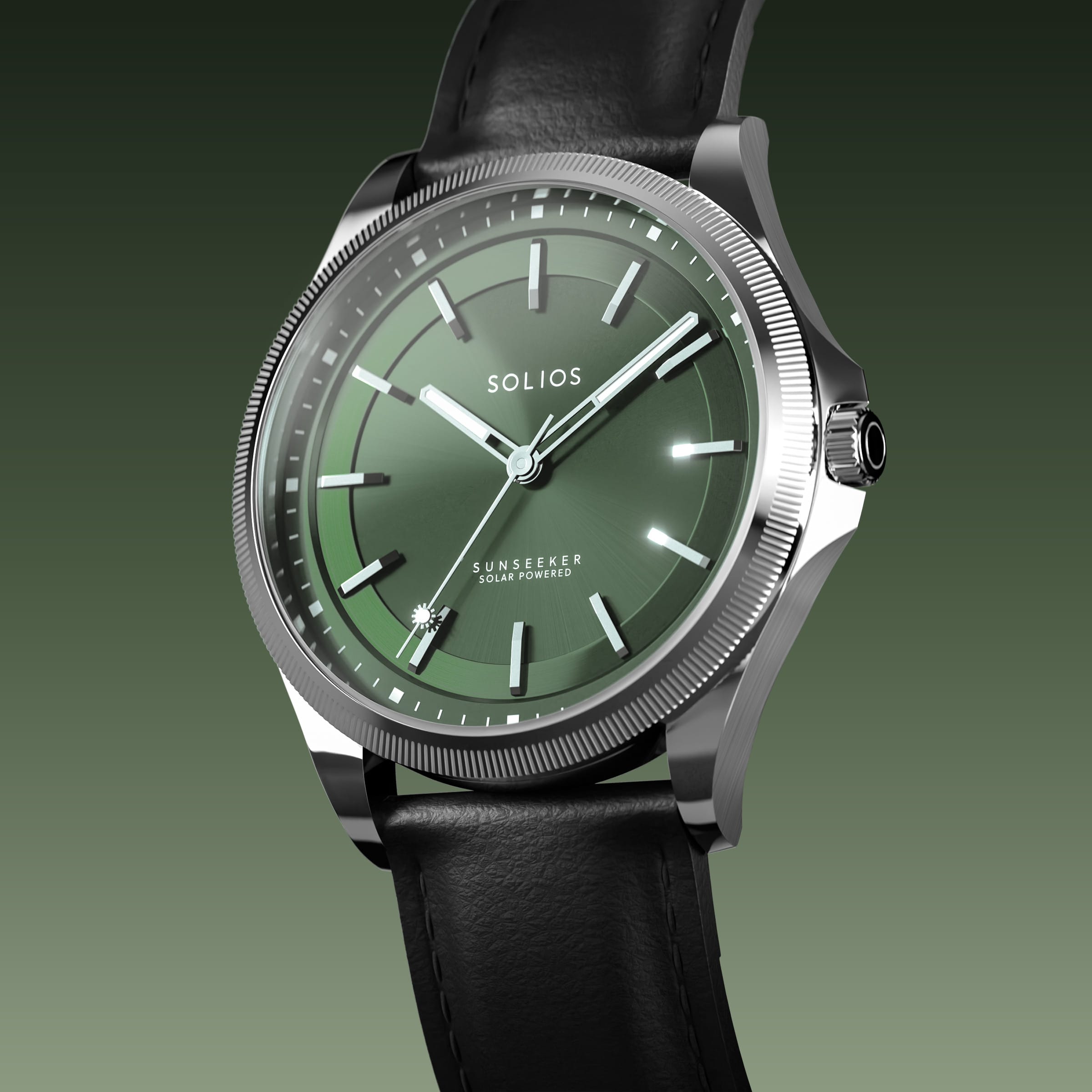 The Sunseeker | Green Dial - Silver Case - 40mm