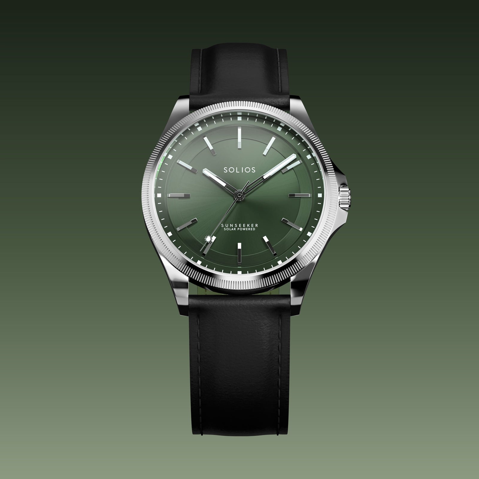 The Sunseeker | Green Dial - Silver Case - 40mm