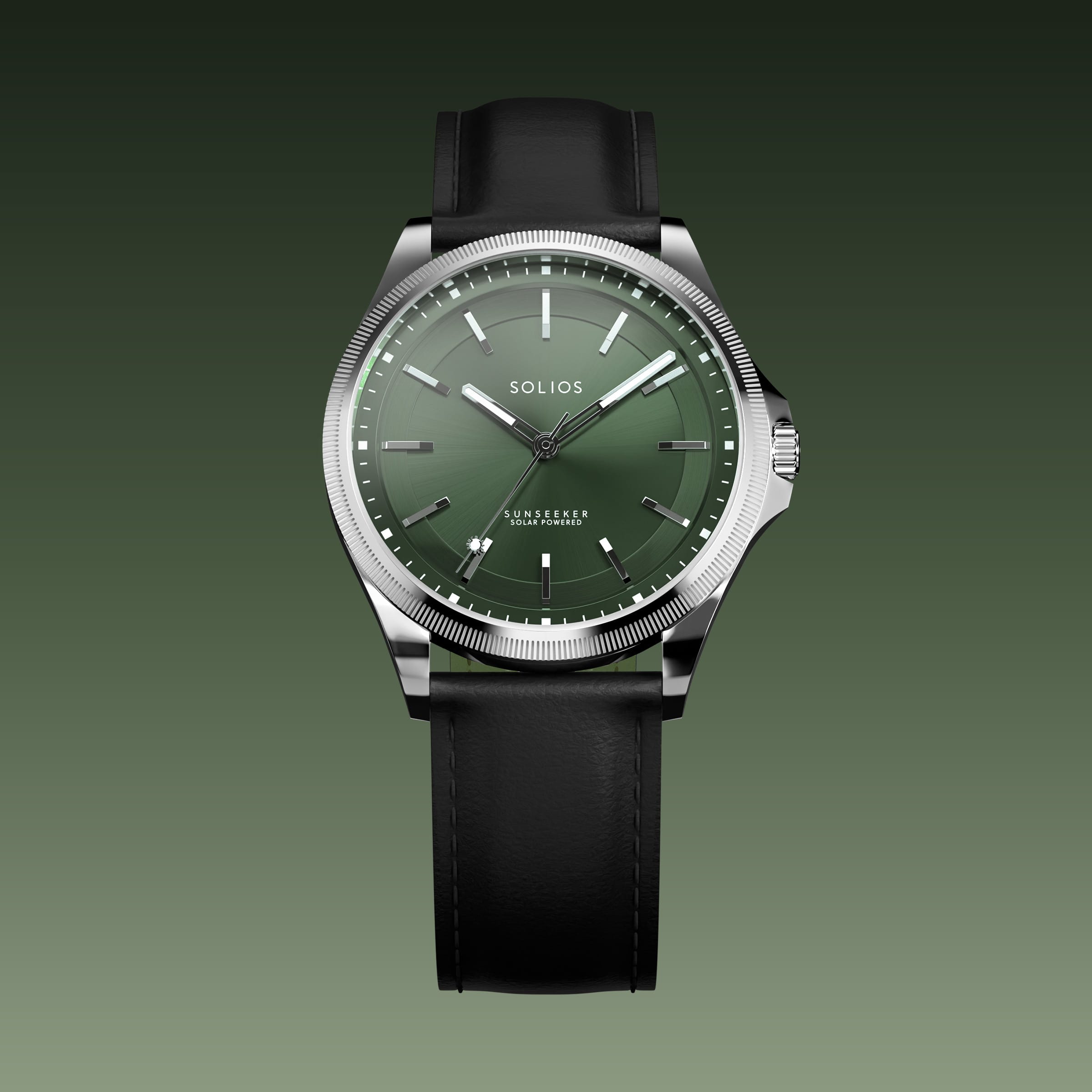 The Sunseeker | Green Dial - Silver Case - 40mm