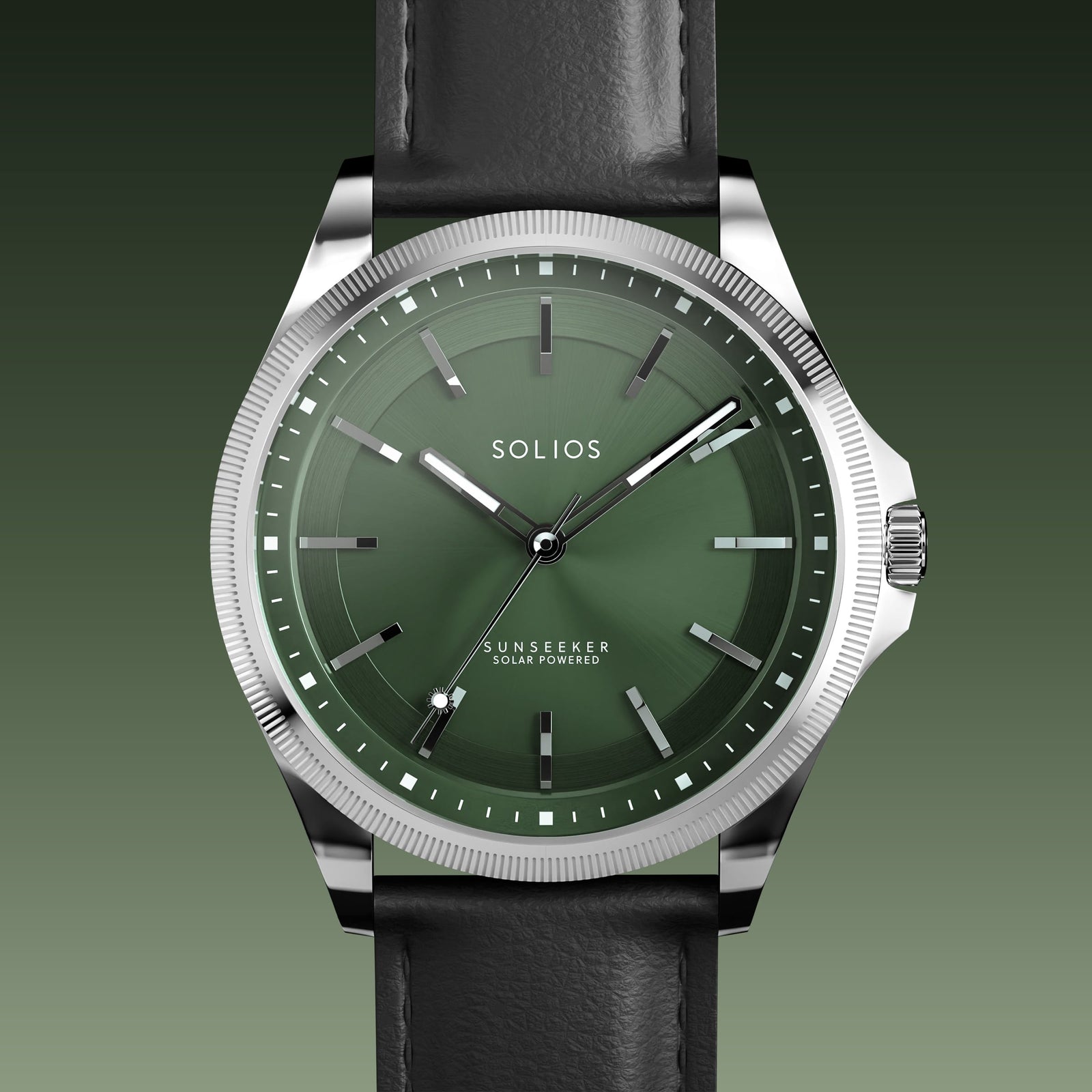 The Sunseeker | Green Dial - Silver Case - 40mm