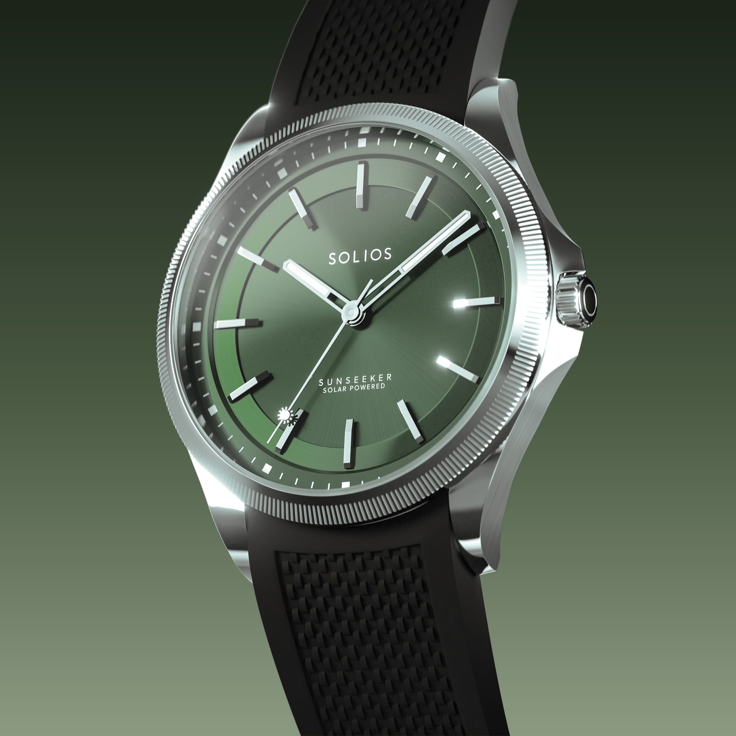 The Sunseeker | Green Dial - Silver Case - 40mm