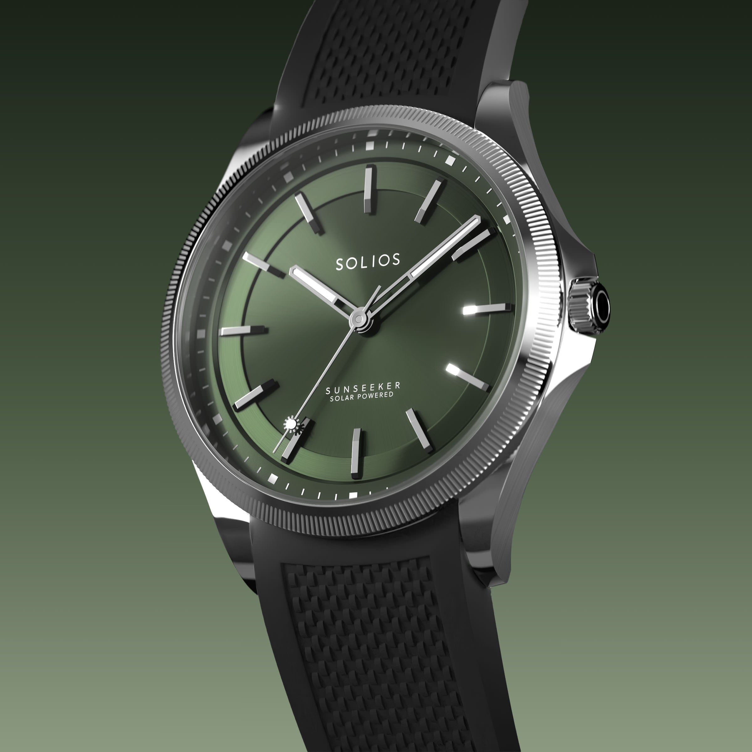 La Sunseeker | Cadran Vert - Boîtier Argent - 40mm