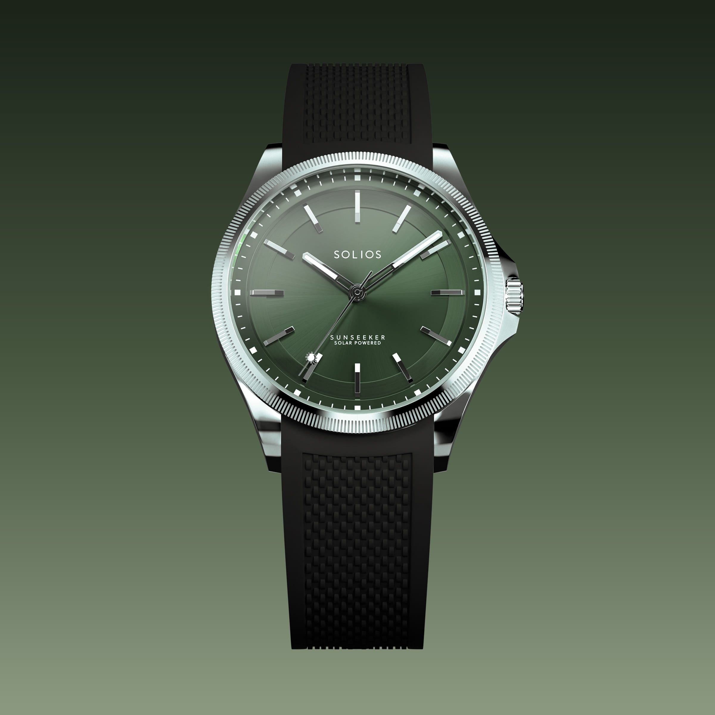 The Sunseeker | Green Dial - Silver Case - 40mm