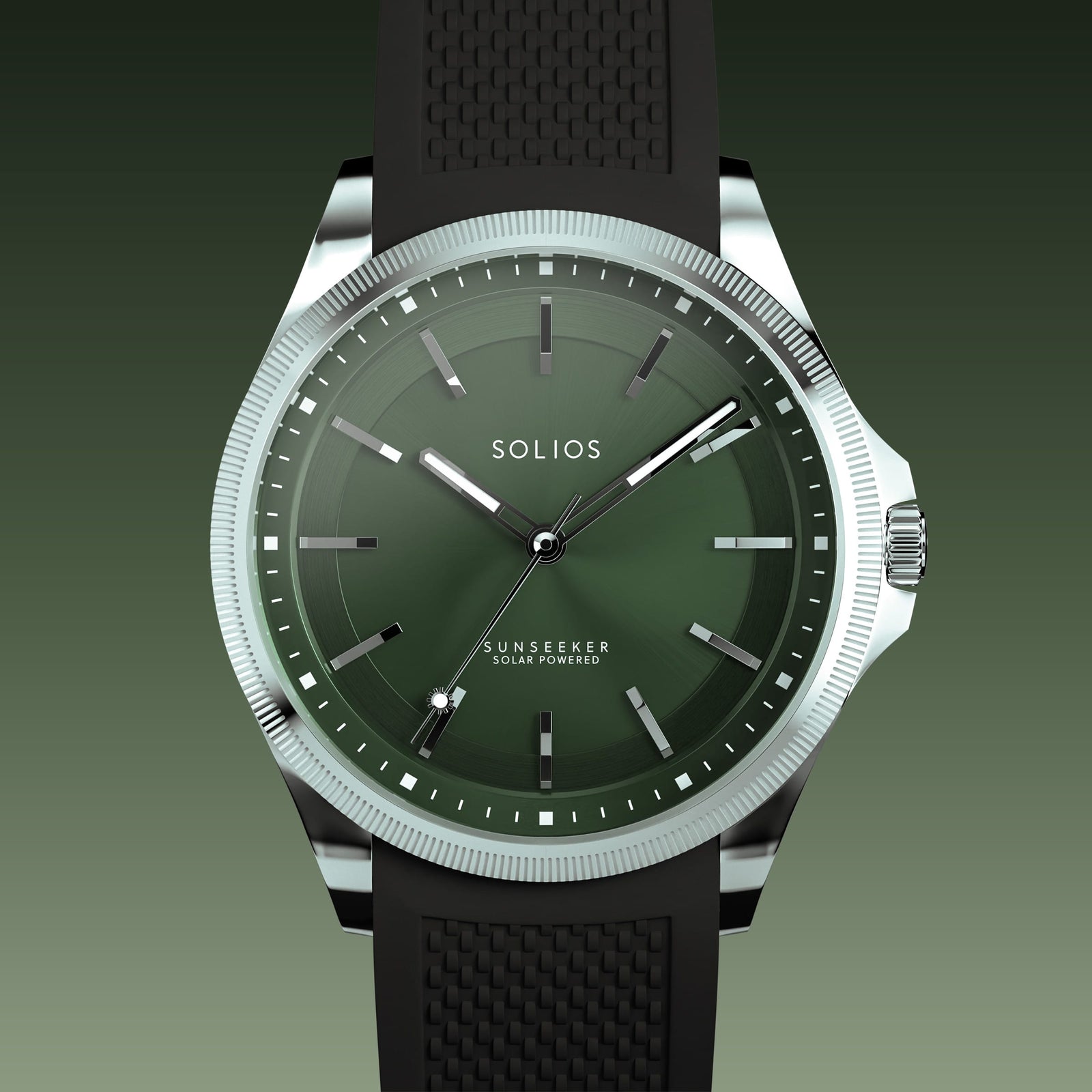 The Sunseeker | Green Dial - Silver Case - 40mm