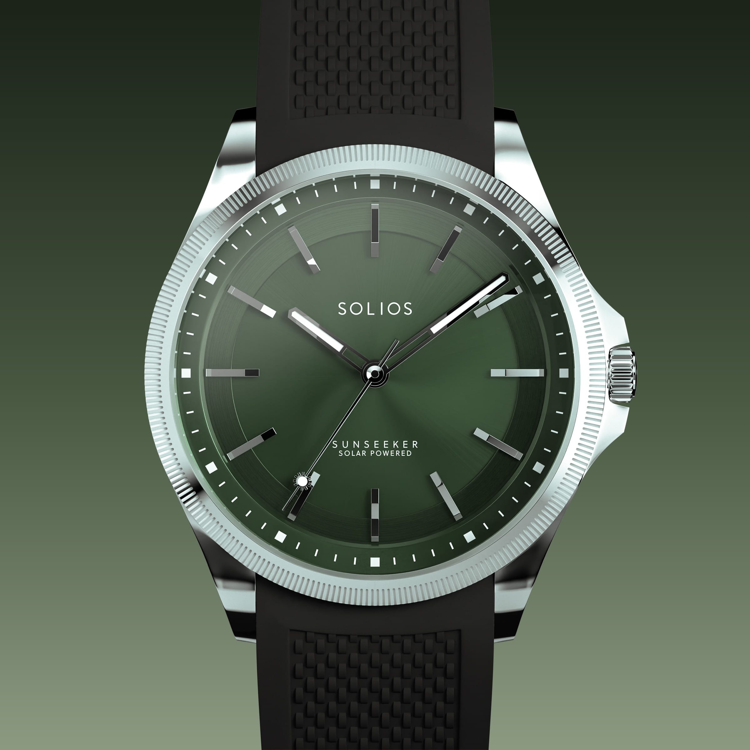 The Sunseeker | Green Dial - Silver Case - 40mm