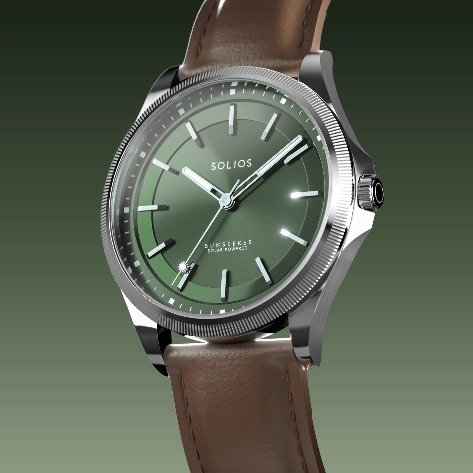 The Sunseeker | Green Dial - Silver Case - 40mm