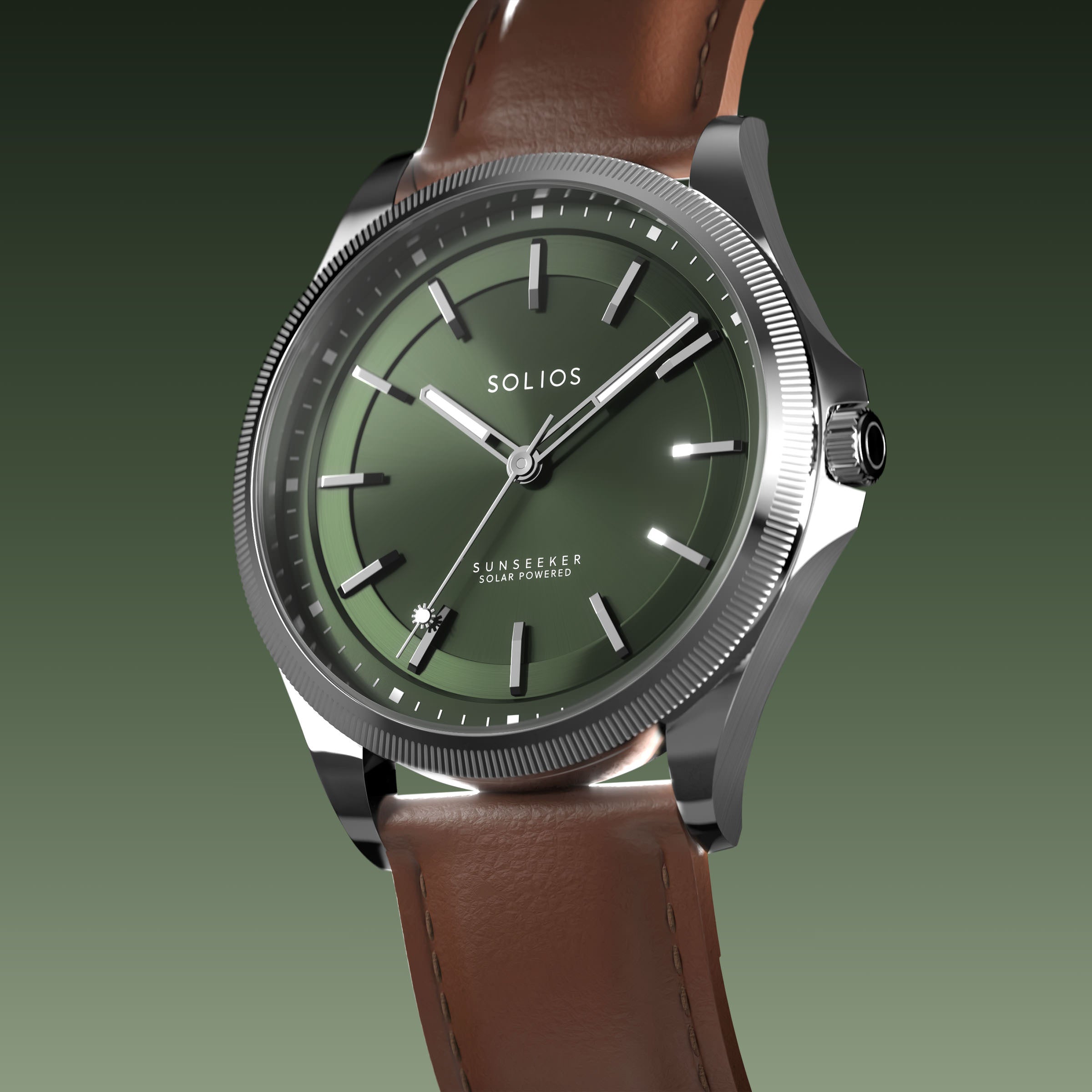 La Sunseeker | Cadran Vert - Boîtier Argent - 40mm