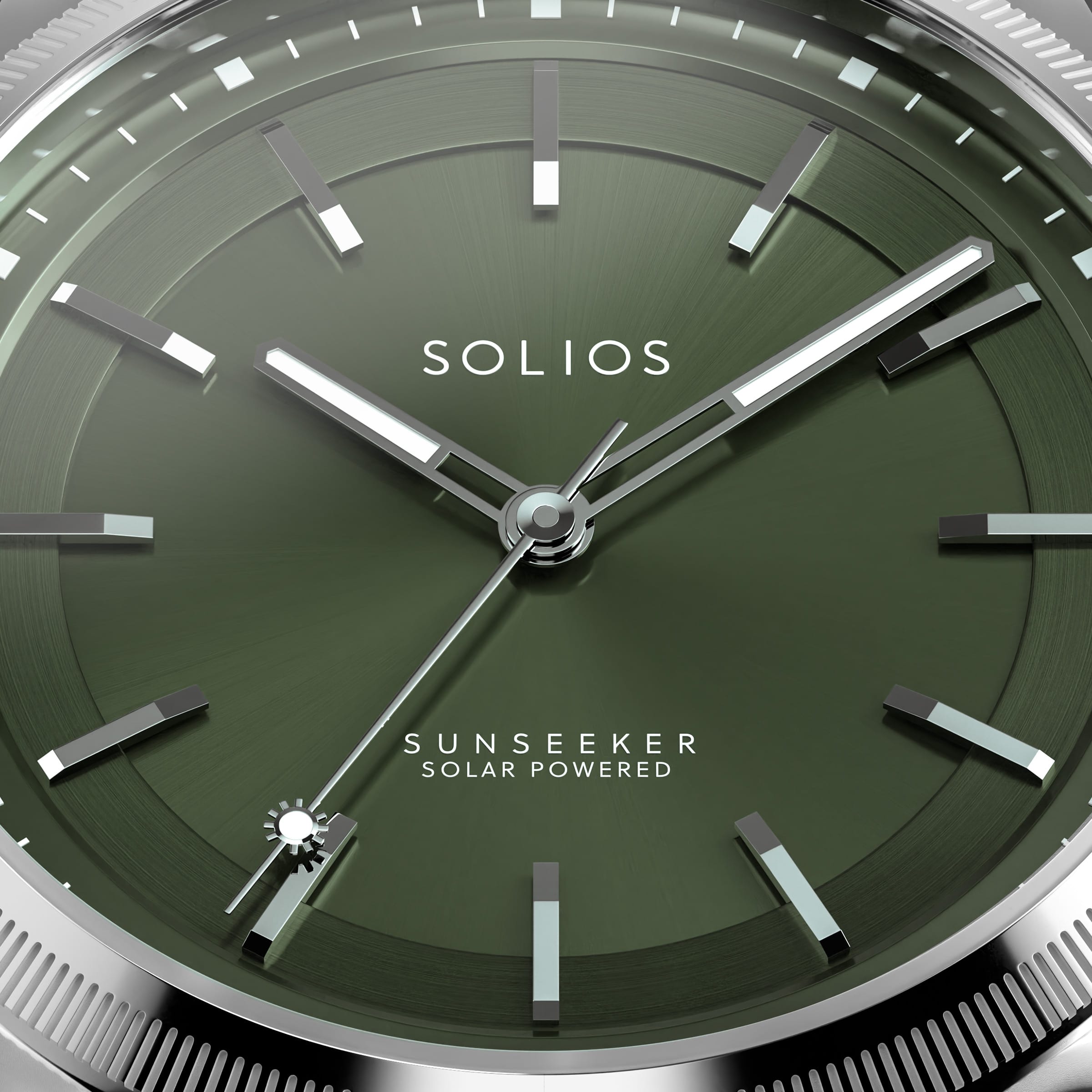 The Sunseeker | Green Dial - Silver Case - 40mm