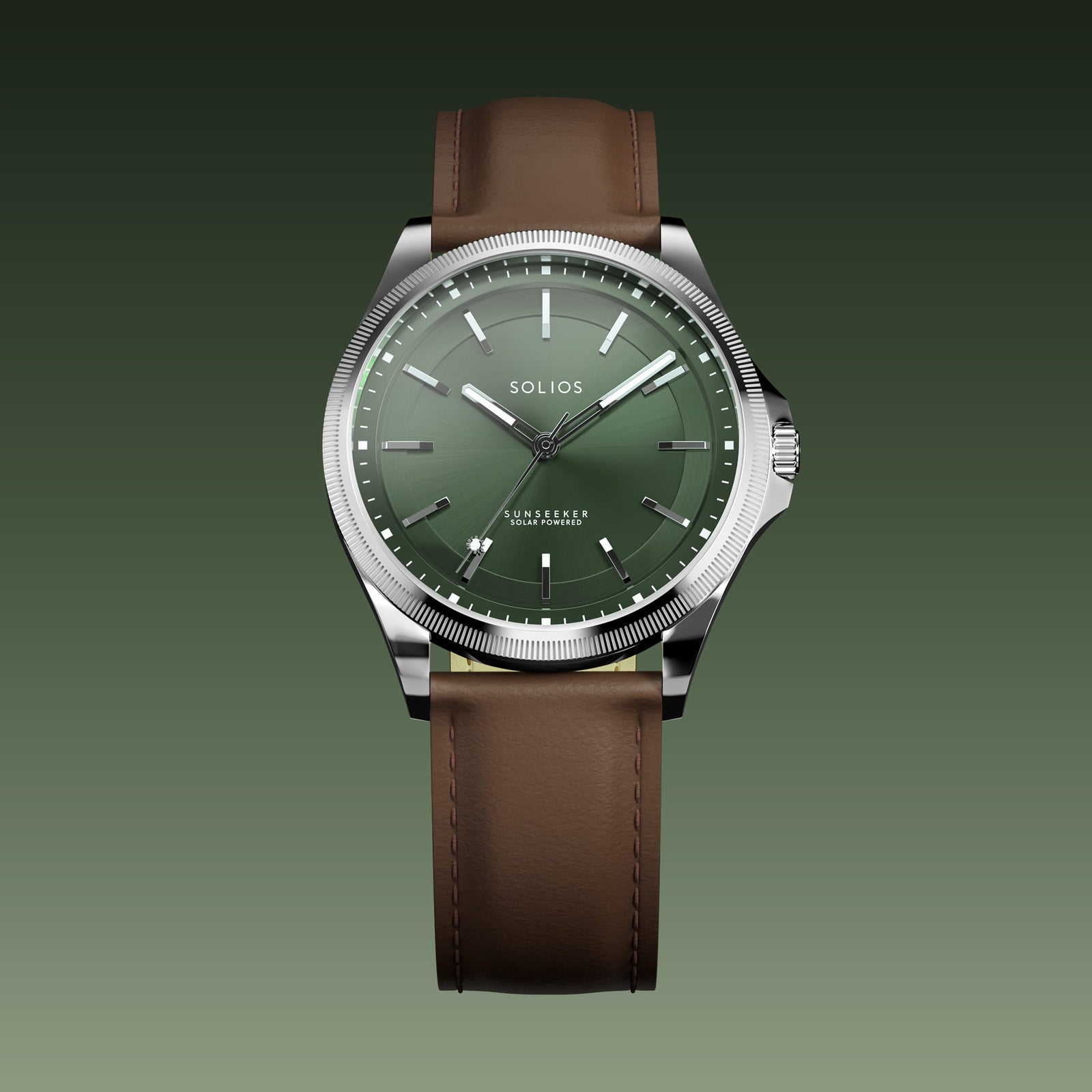 The Sunseeker | Green Dial - Silver Case - 40mm