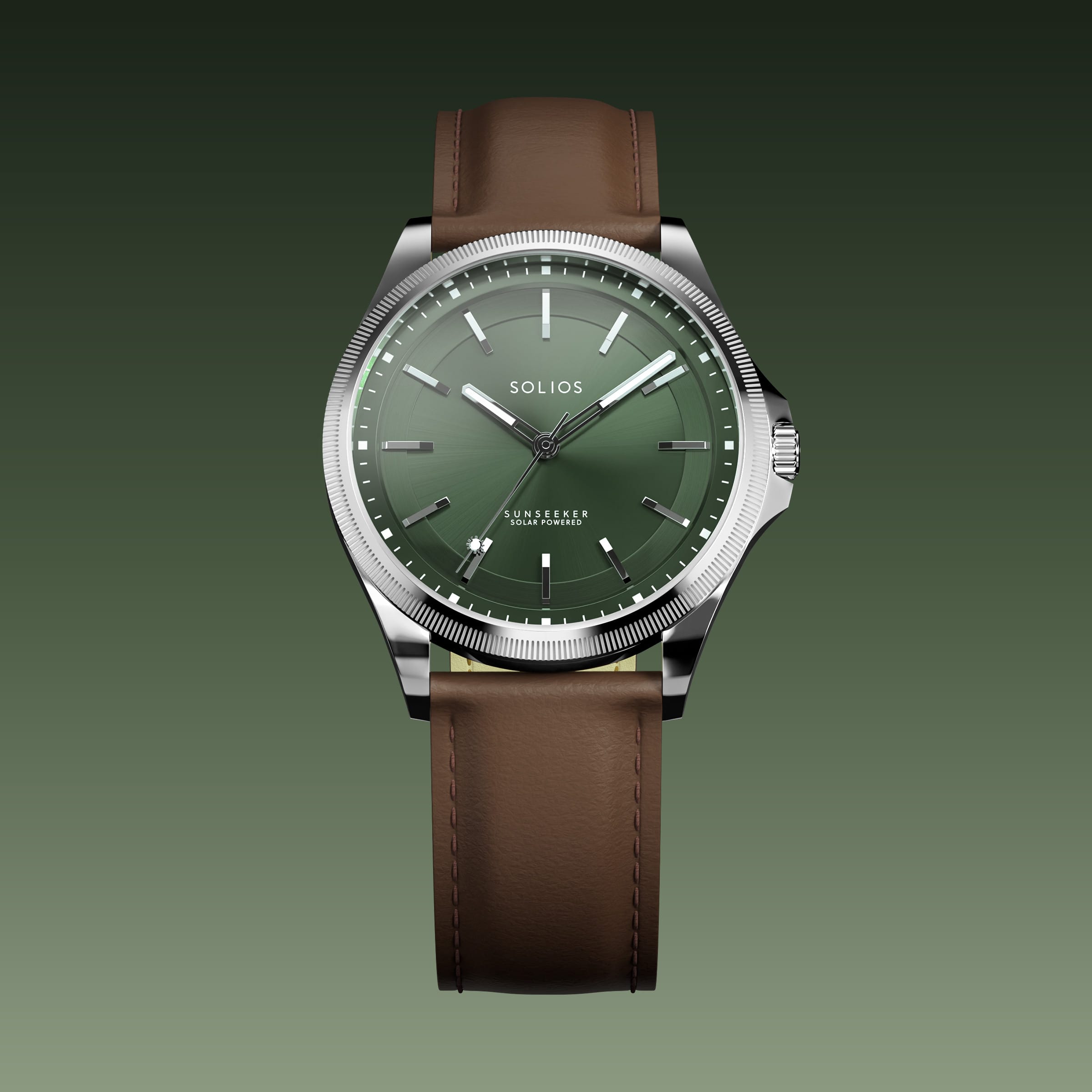 The Sunseeker | Green Dial - Silver Case - 40mm