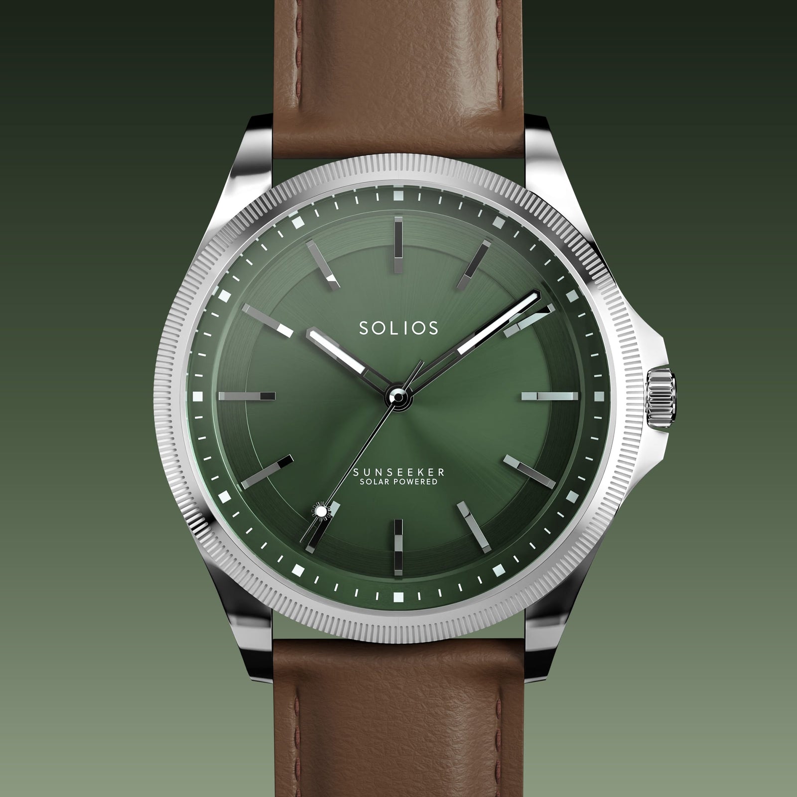 The Sunseeker | Green Dial - Silver Case - 40mm