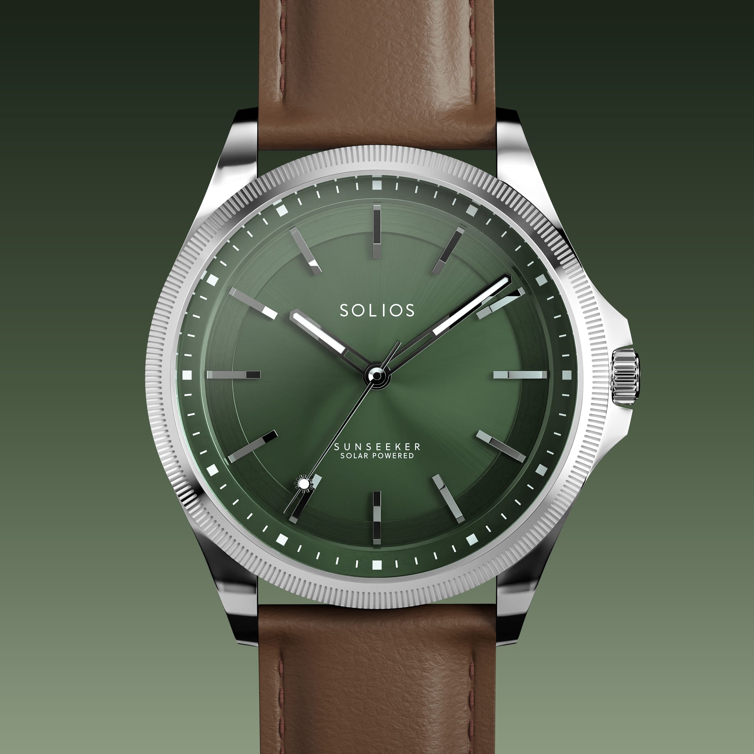 The Sunseeker | Green Dial - Silver Case - 40mm