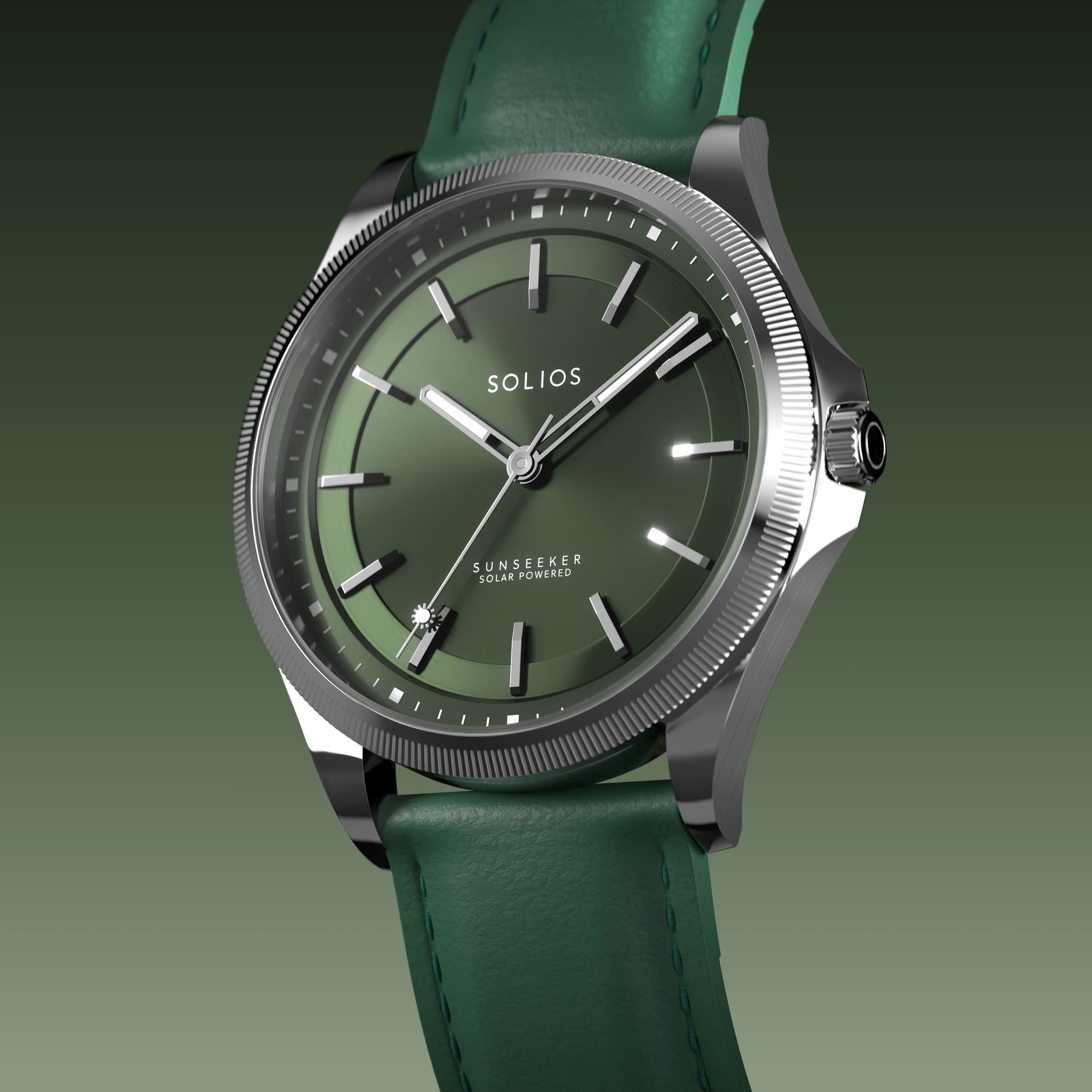 La Sunseeker | Cadran Vert - Boîtier Argent - 40mm