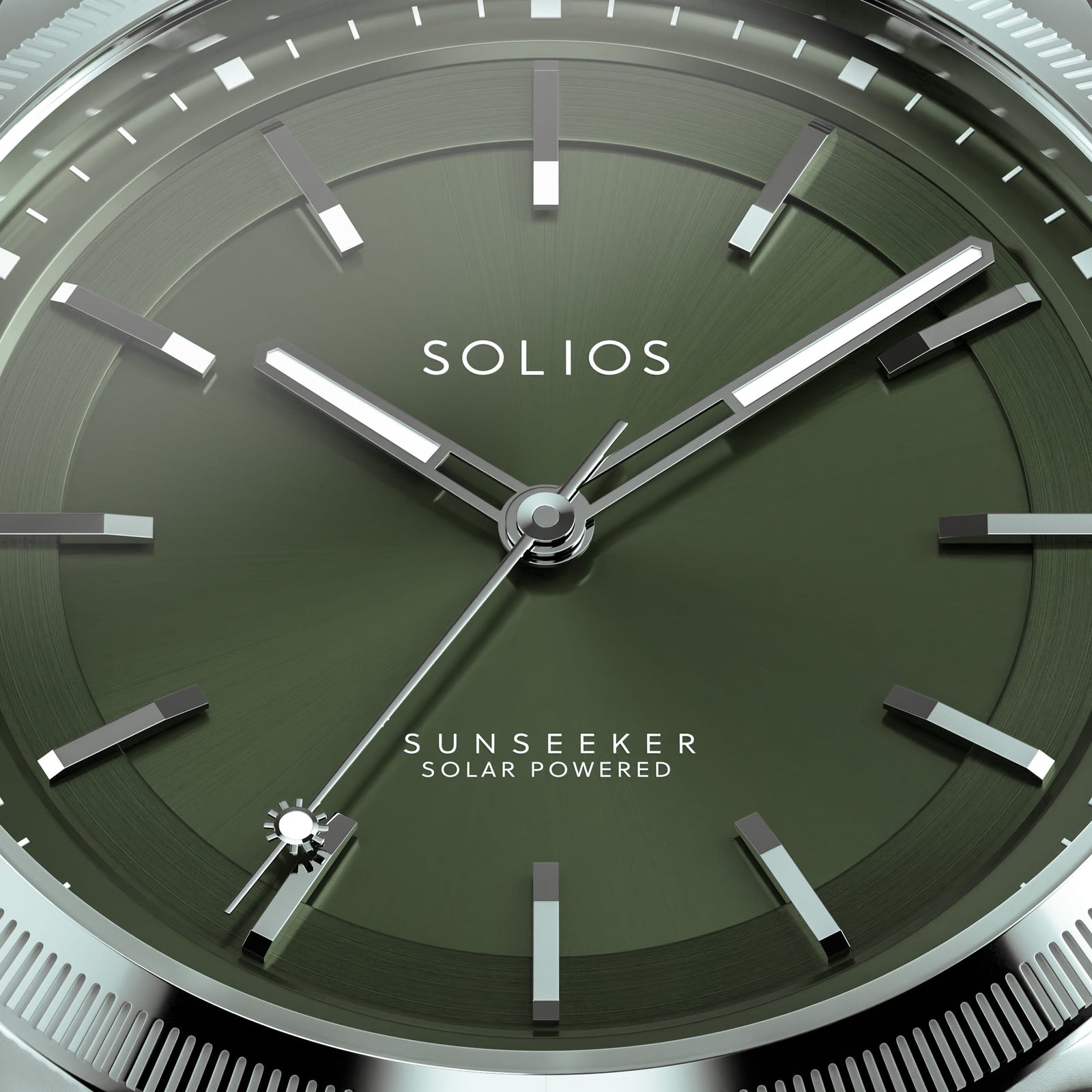 The Sunseeker | Green Dial - Silver Case - 40mm