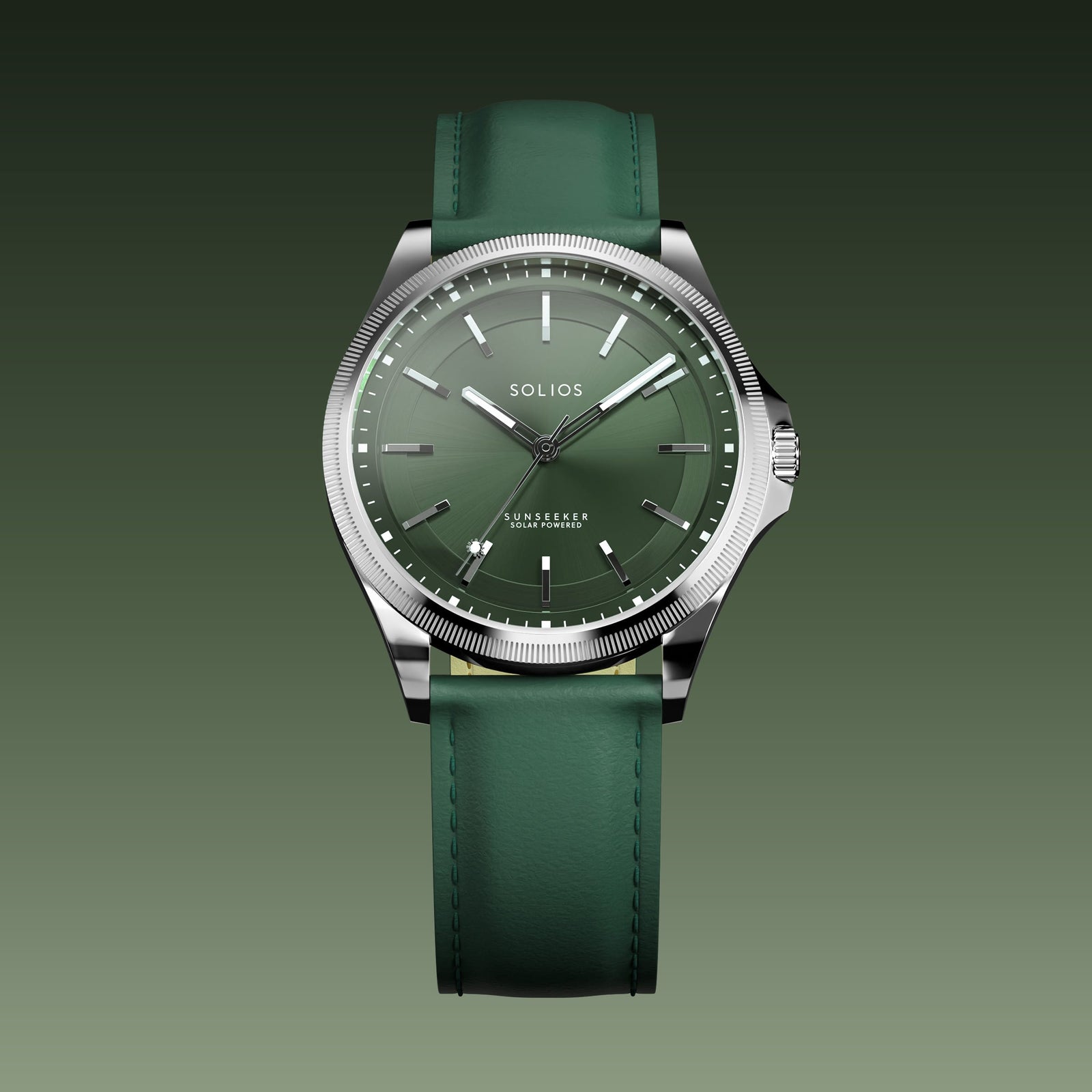 The Sunseeker | Green Dial - Silver Case - 40mm