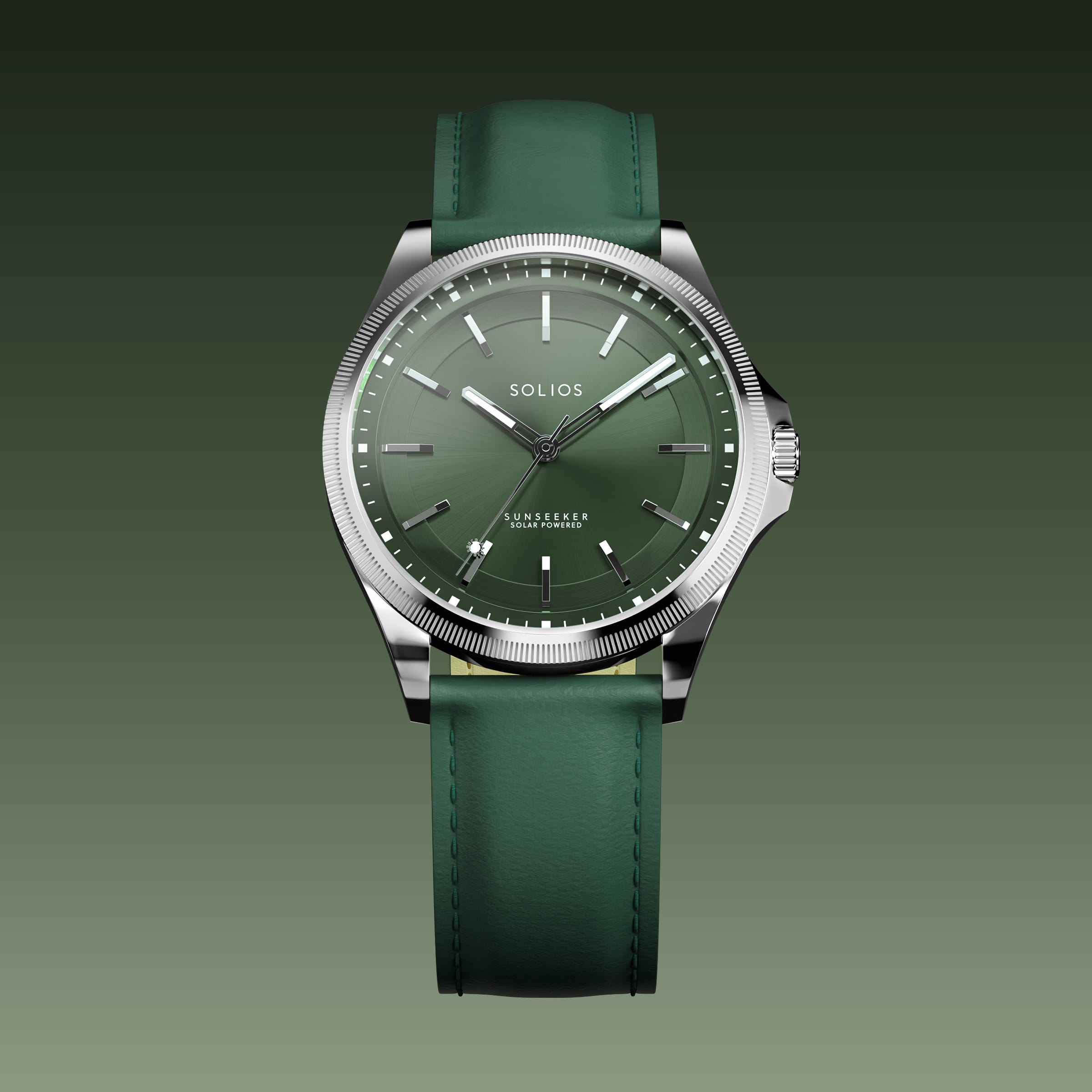 The Sunseeker | Green Dial - Silver Case - 40mm