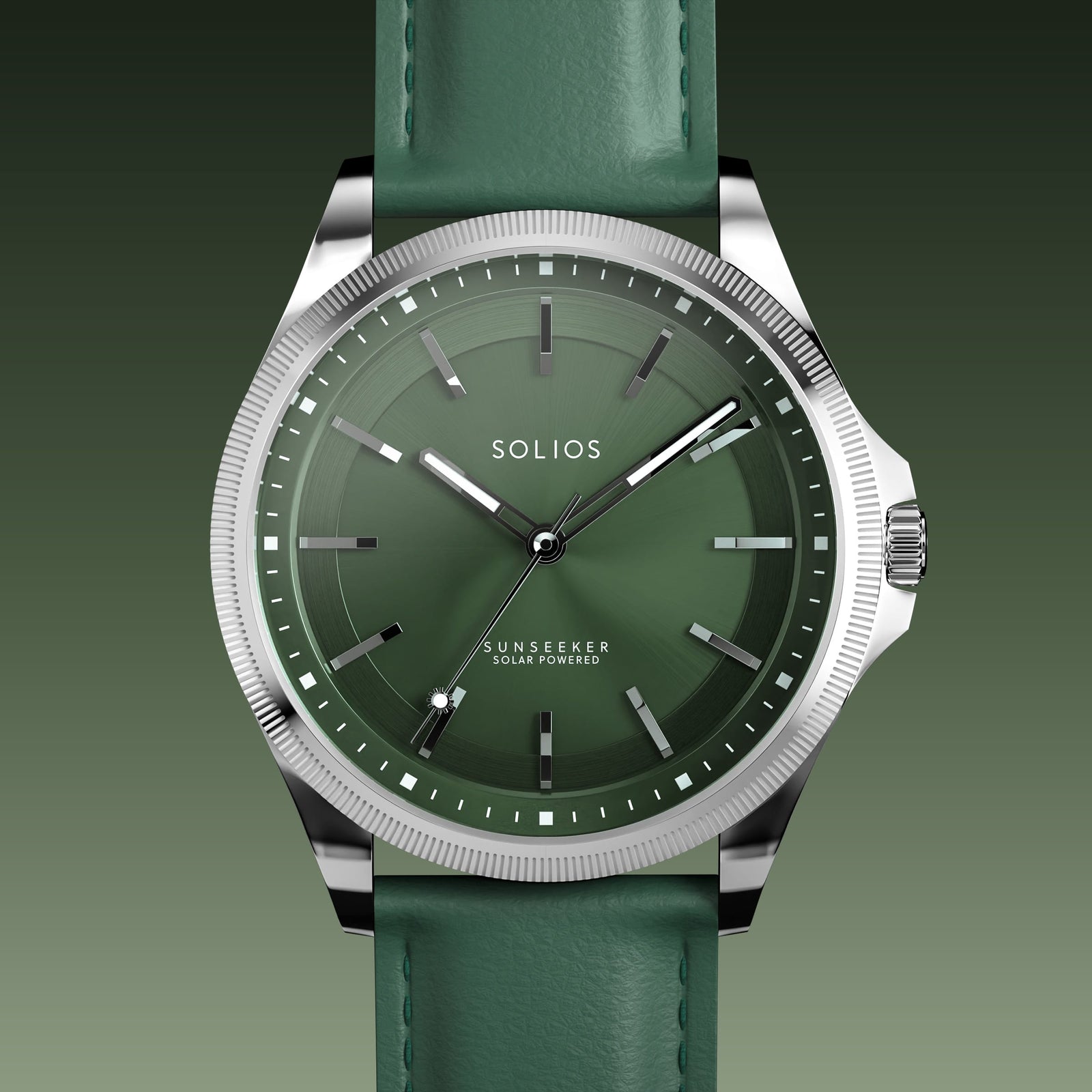 The Sunseeker | Green Dial - Silver Case - 40mm