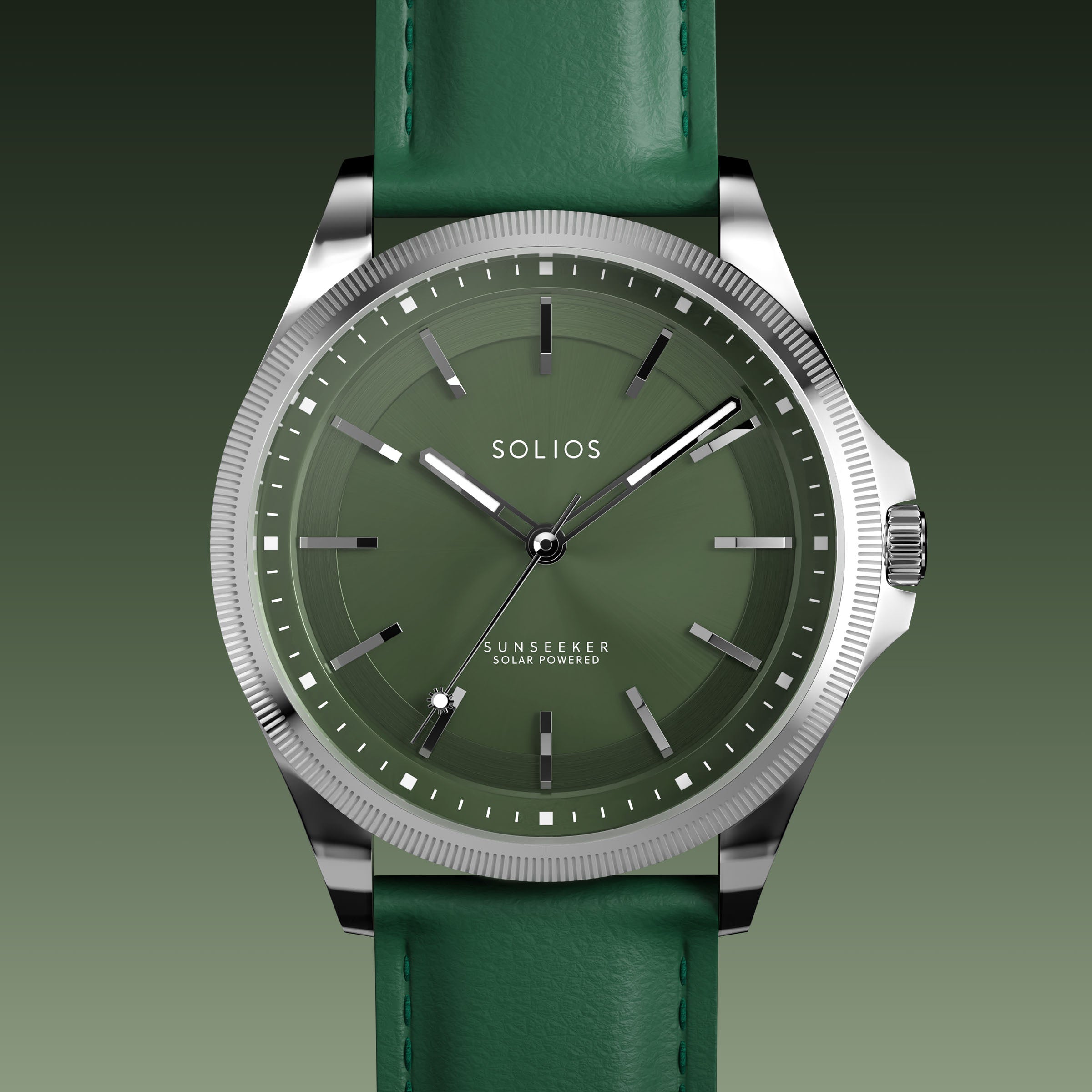 La Sunseeker | Cadran Vert - Boîtier Argent - 40mm
