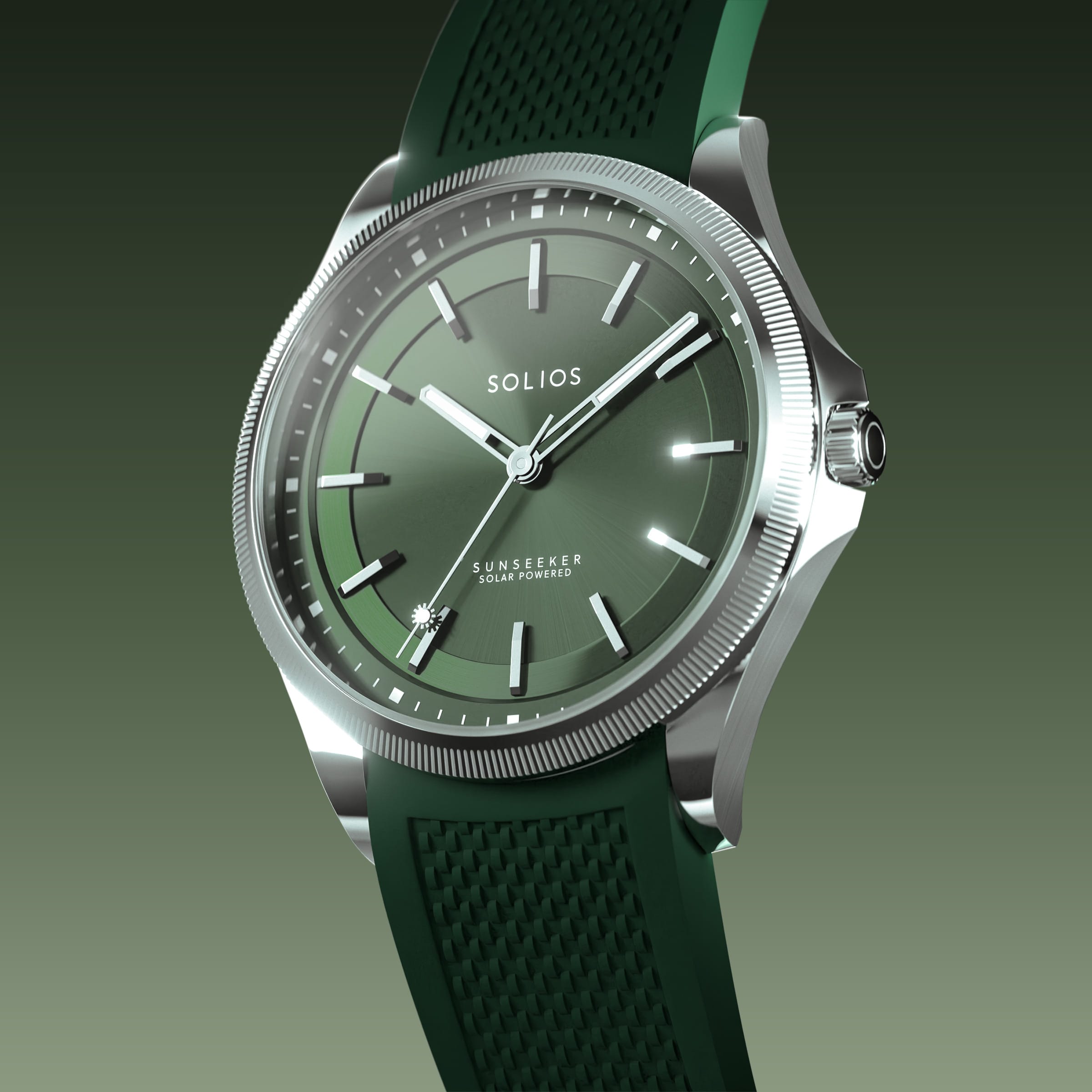 The Sunseeker | Green Dial - Silver Case - 40mm