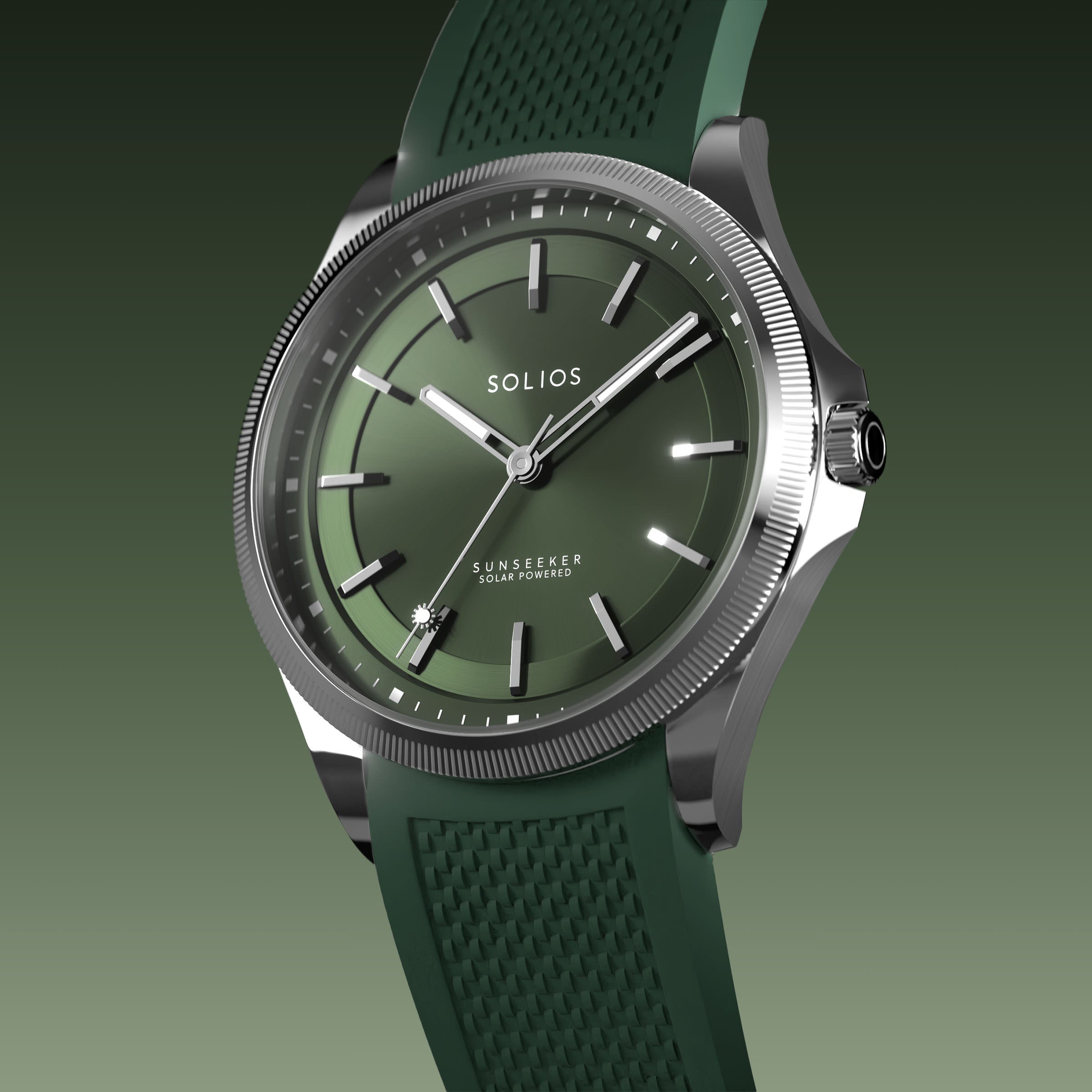 La Sunseeker | Cadran Vert - Boîtier Argent - 40mm